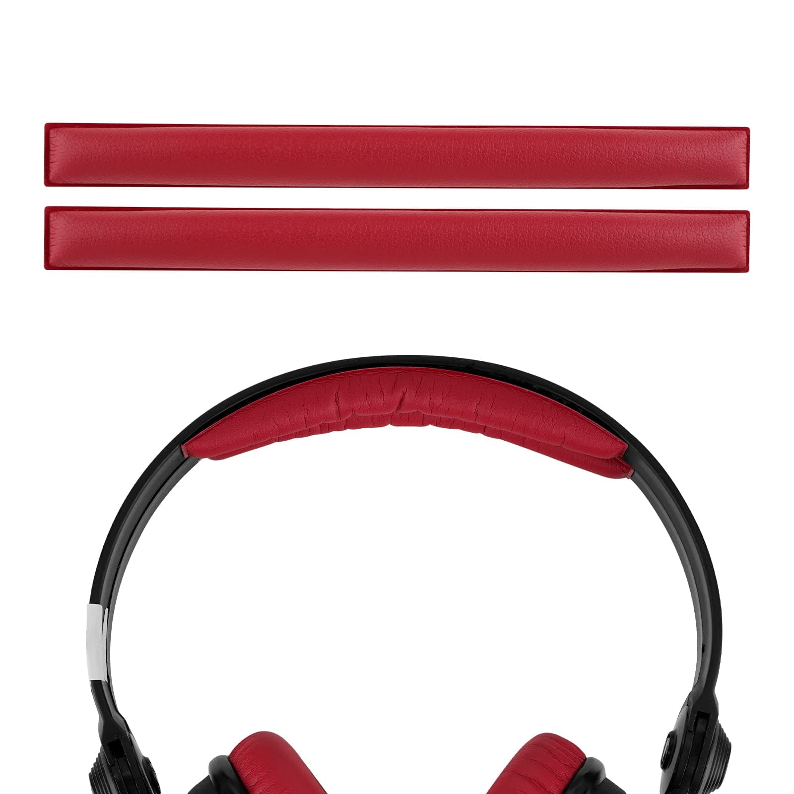 Geekria Headband Pad Compatible with Sennheiser HD 25/ 25II/ 25Plus/ 25-13/ 25SP/ 25Aluminium/ 25Special Edition Headphones, Replacement Band Repair Part (Red 2Pack)