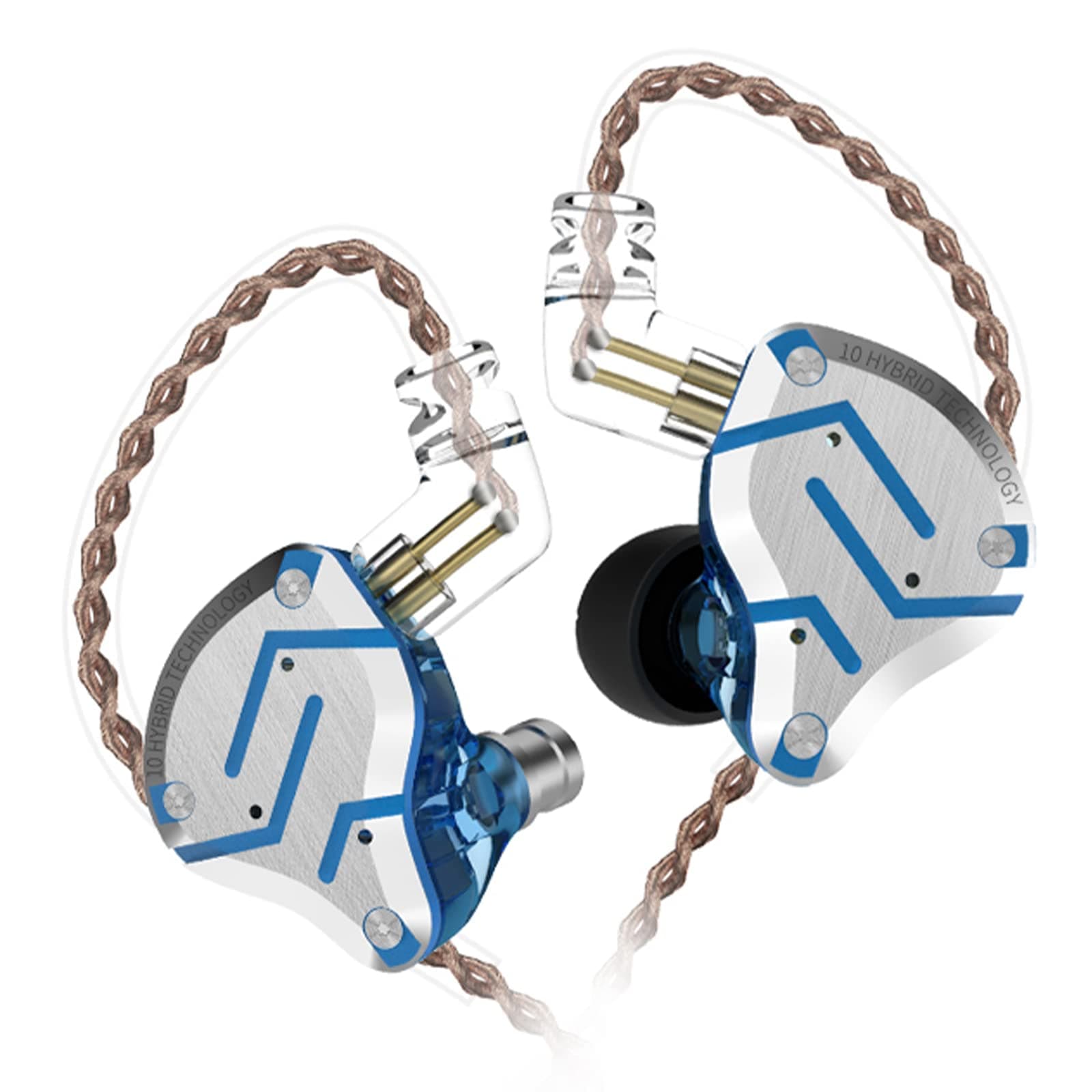 KZ ZS10 Pro 4BA+1DD In-Ear Headphones HiFi Clear Bass Musician Earphones Headphones Noise Cancelling Monitor Headphones with Removable Cable