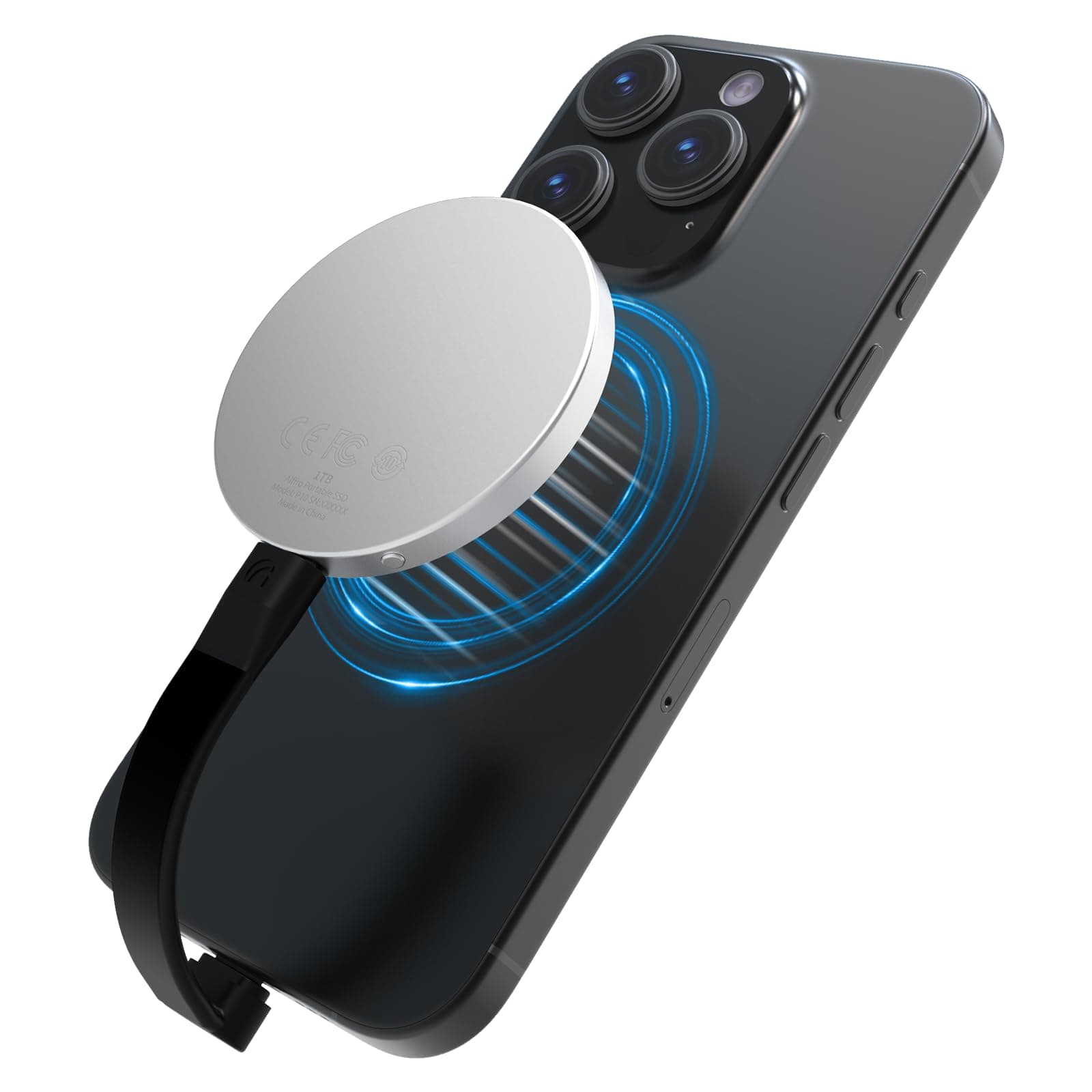 P10 Magnetic SSD 1TB for iPhone MagSafe, Up to 2000MB/s Type-C, SM2320 USB 3.2 Gen 2x2 20Gbps Connectivity, Updated Firmware