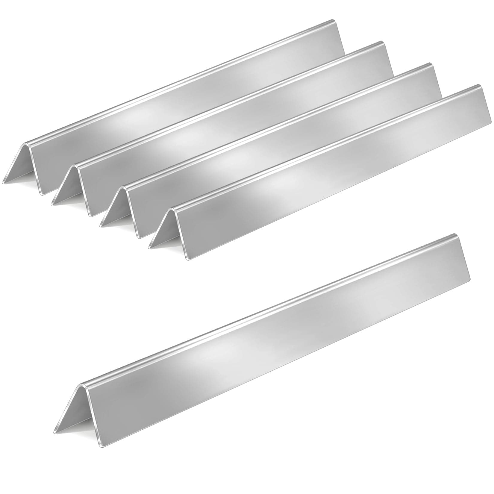 GasSaf 21.5" Flavorizer Bars Replace for Weber 7534, Genesis Silver A, Spirit 200 Series E/S200 E/S-210, Spirit 500 with Side Control Knob, 5-Pack Stainless Steel Flavor Bars(21.5" x 1.7" x 1.7")