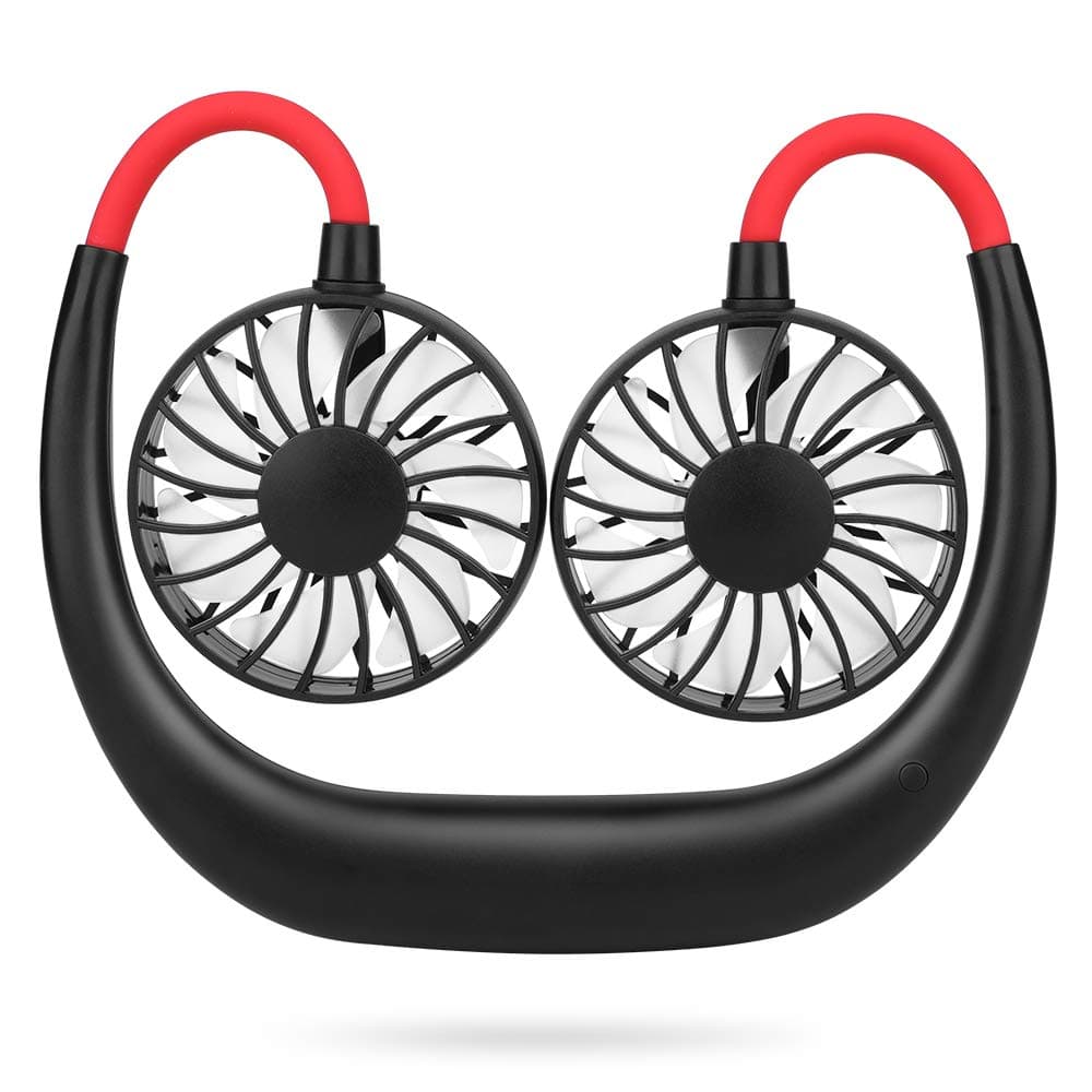 Simpeak Portable Neck Fan, 2000mAh Battery Rechargeable USB Fan, 3 Speed Setting 360° Adjustable Mini Neck Fan, Personal Cooling Fan for Sports Office Travel