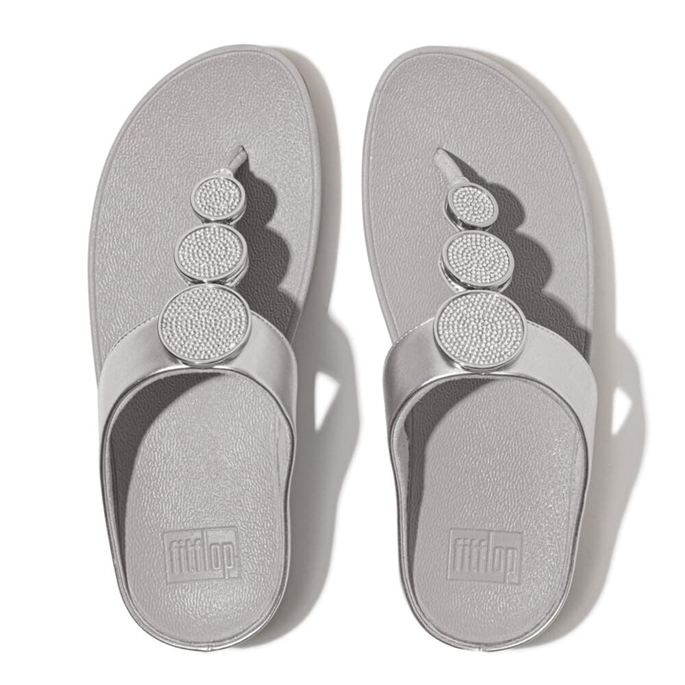 Halo Bead-Circle Metallic Toe-Post womens Sandal