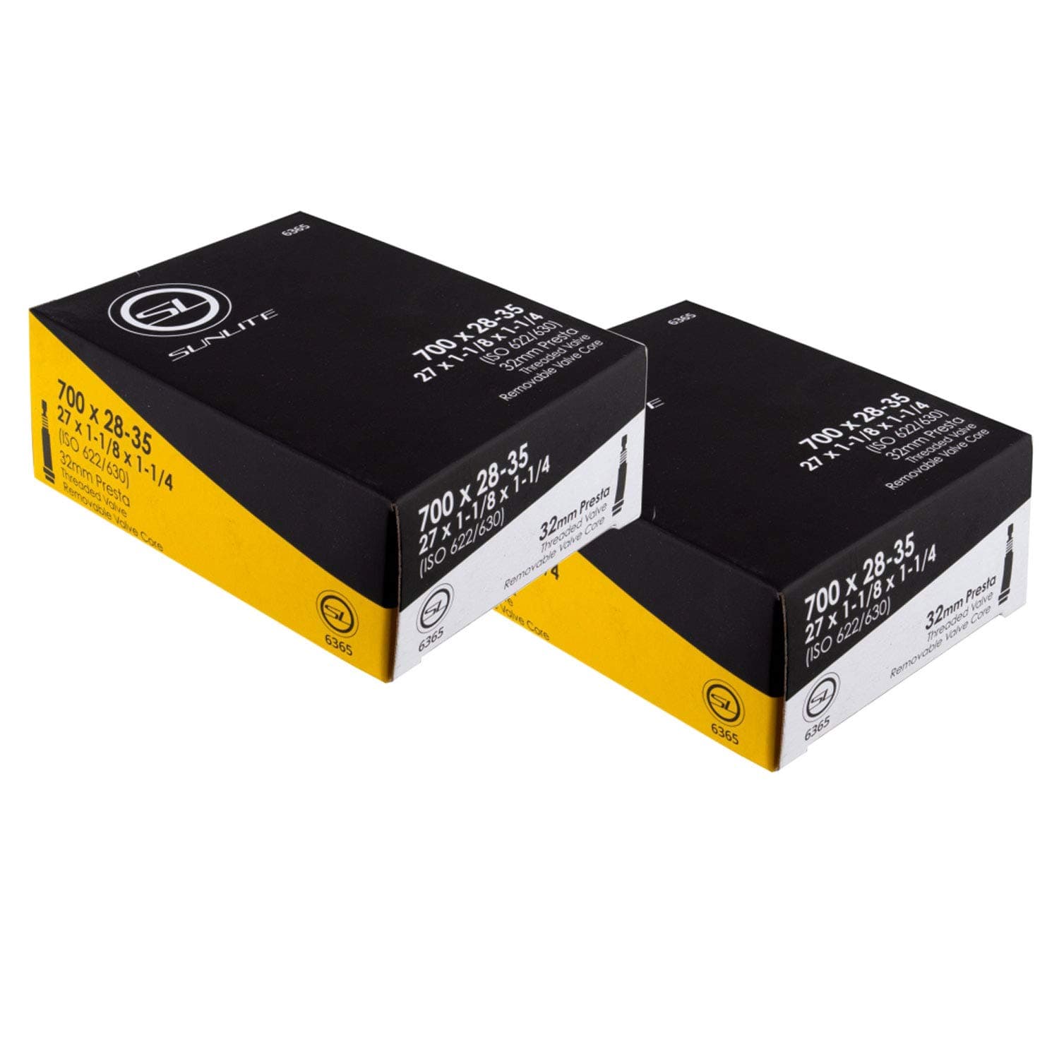 1 Pack or 2 Pack - Bike Tube, Presta Valve 700c x 28-35, (27x1-1/8 to 1-1/4), 32mm Presta Valve, Bicycle Inner Tube, Sunlite