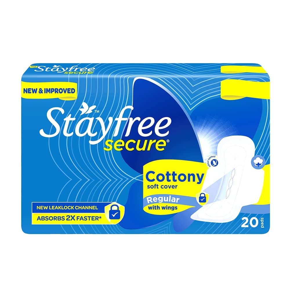 Secure Cottony Sanitary Napkins with Wings (20 Count)