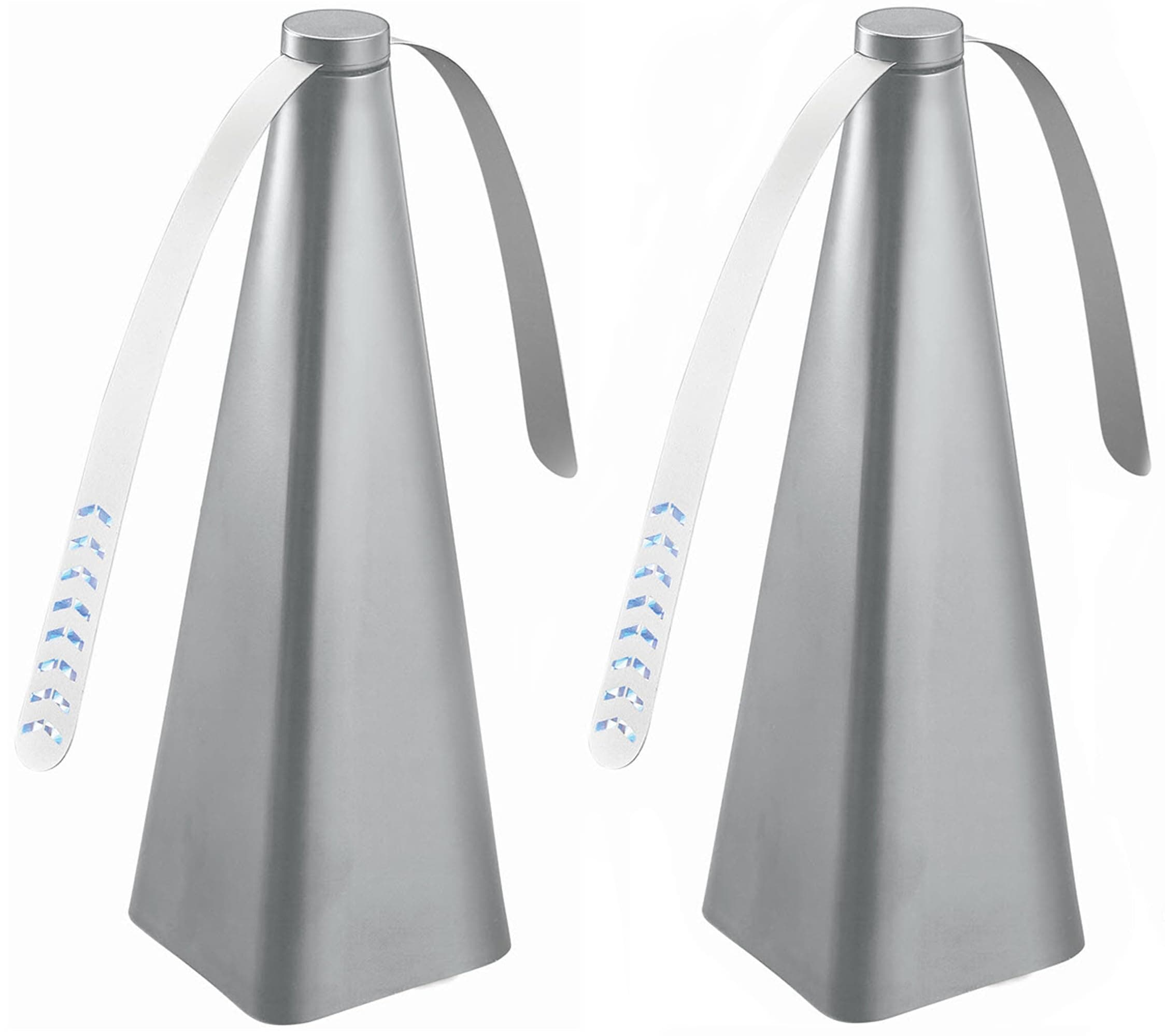 Bug Fan, Fly Deterrent with Holographic Blades to Clear Bugs, Mosquitoes, and Flies, Battery Powered Fly Fan, Silver (2 Pack)