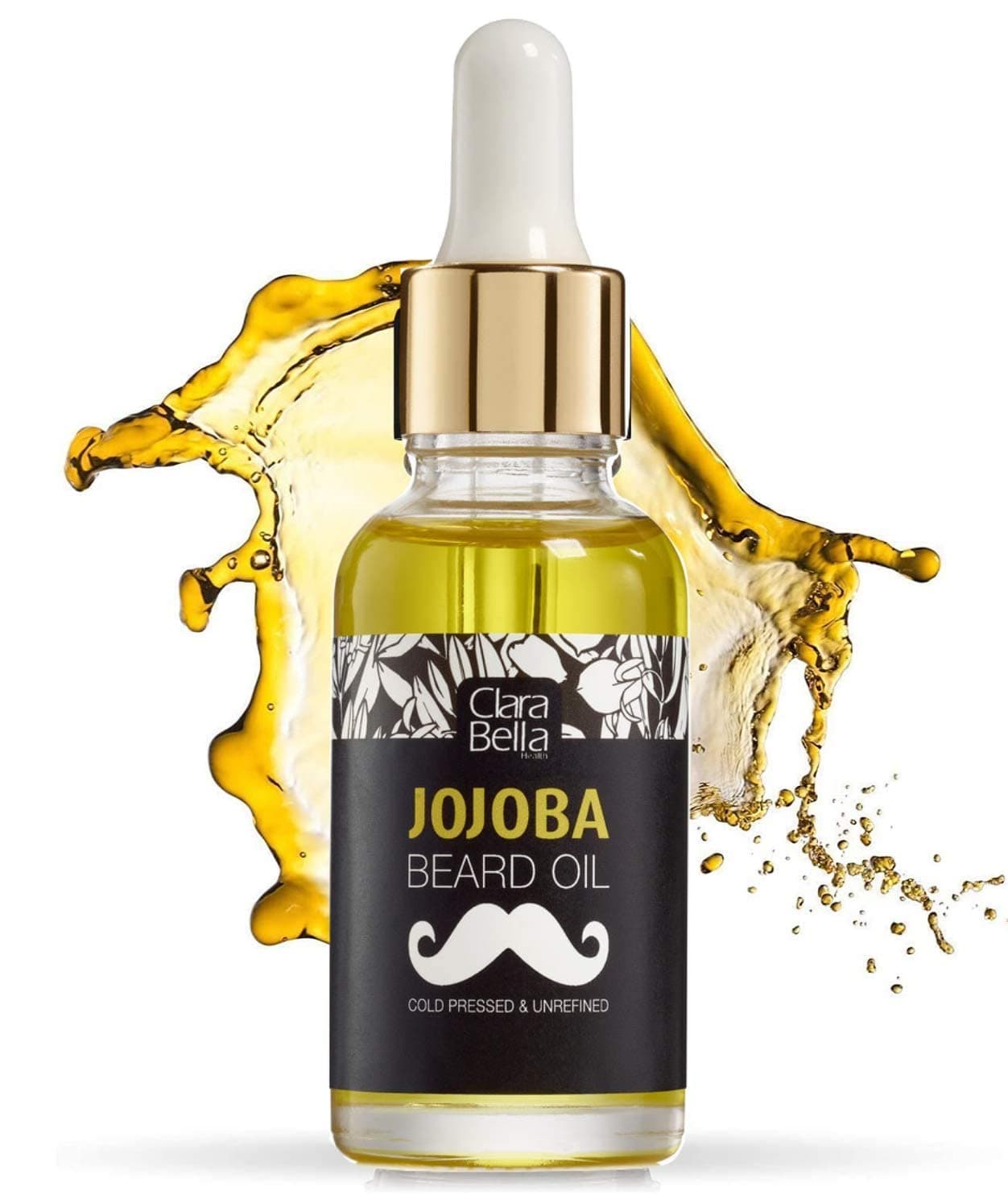 Jojoba Beard Oil: Unscented, Pure & Organic for Men - Stops Itch & Dandruff, Softens Coarse Hair & Mustache, 1 fl oz (30ml)