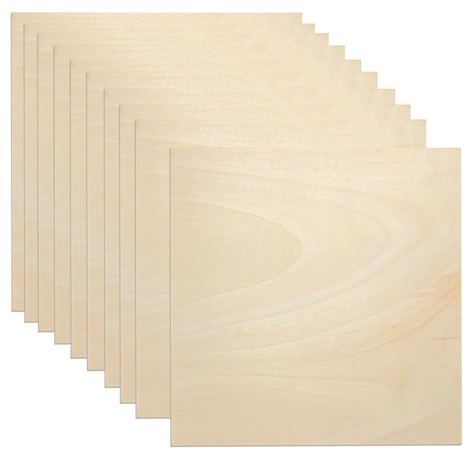 GDGDSY Basswood Sheets for Laser Cutting 12 x 12 inch, 3mm Laser Engraving Blanks, 1/8 Plywood Unfinished Craft Balsa Wood for DIY, Laser Cutting, Painting, Wood Carving (10 Pack)