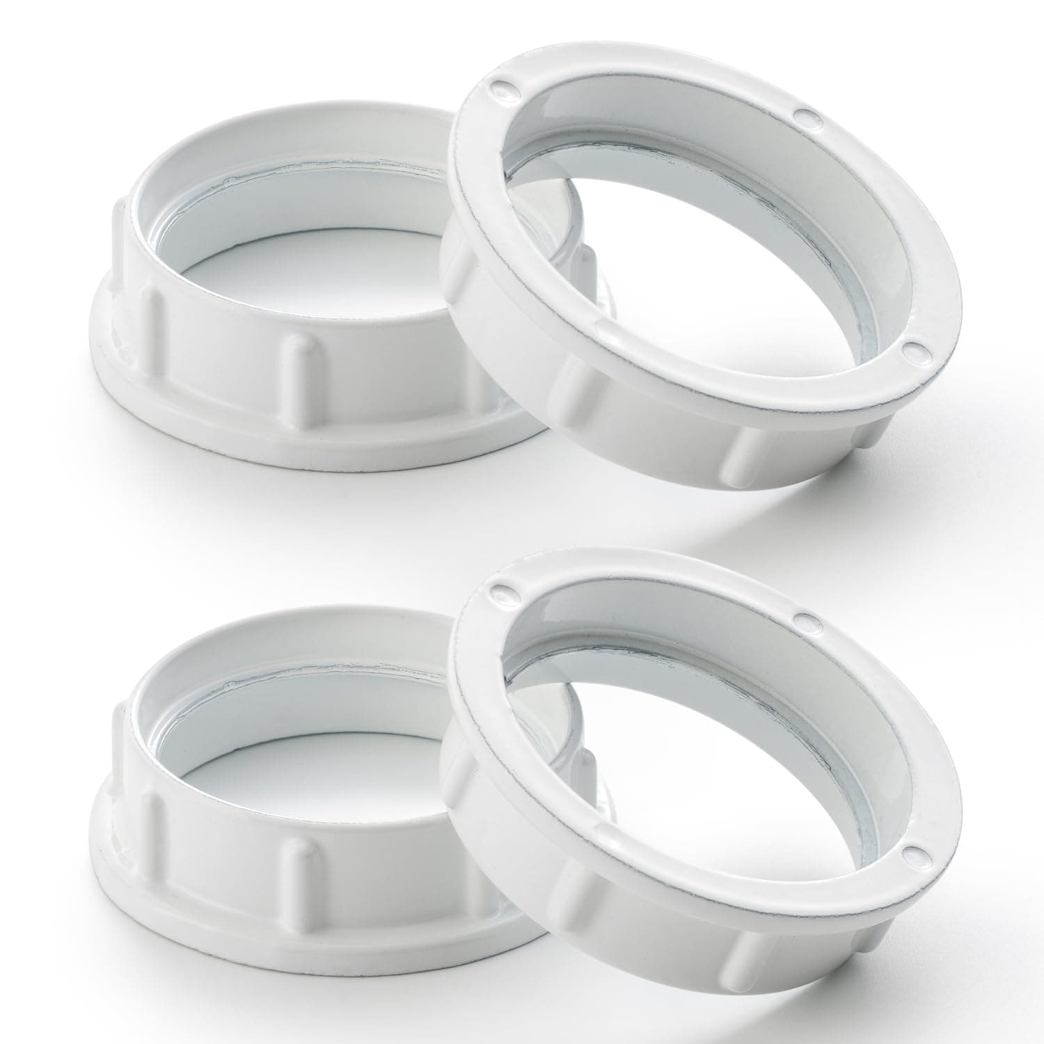 Light Socket Shade Ring - 4Pcs, E26 Ceramic Light Socket Ring, UNO Lamp Shade Adapter Ring for Pendant Light and Floor Lamps, Screw on Lamp Shades, Thread Diameter 1-1/2 Inches (36mm), Aluminum, White