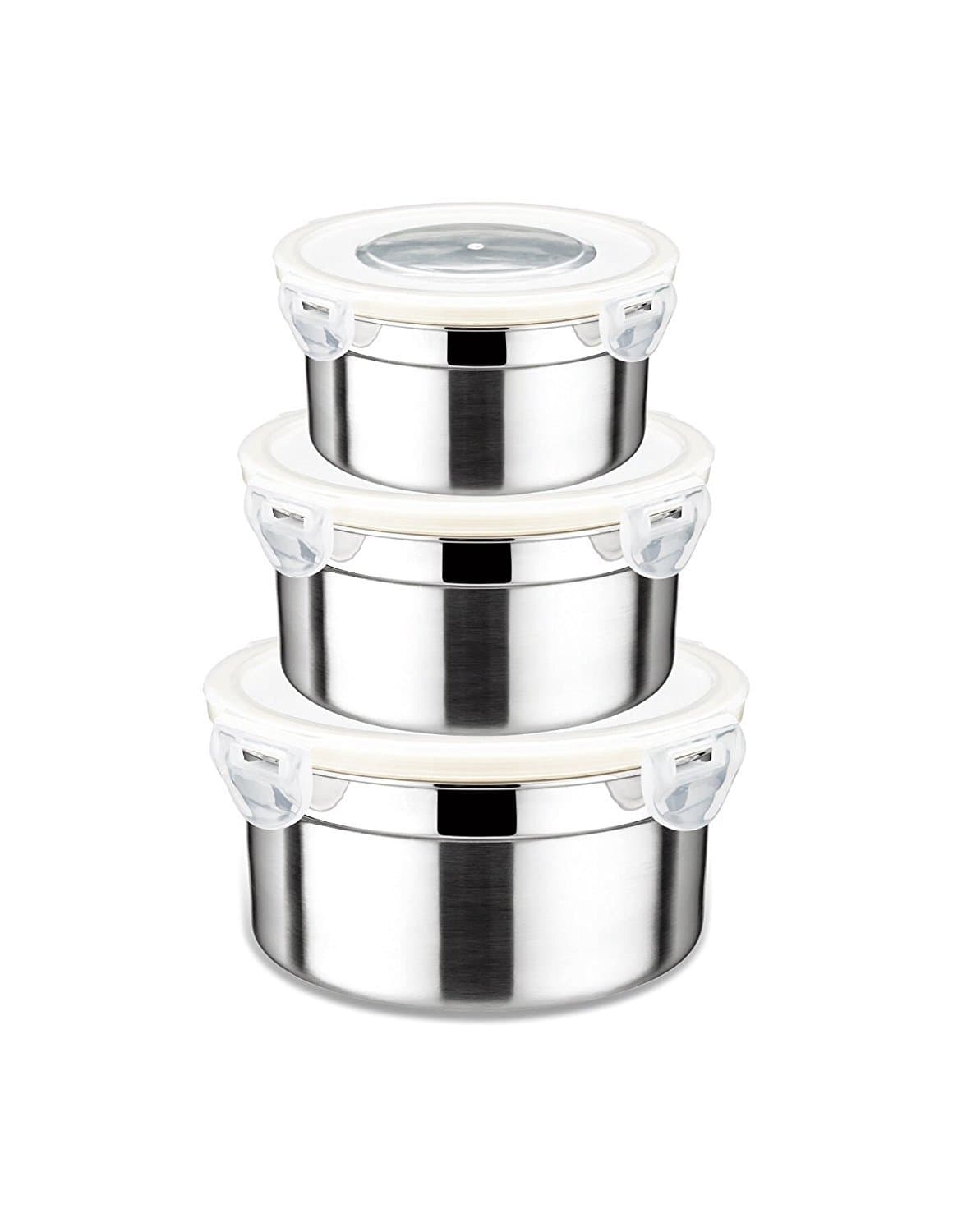 Steelware Snap Seal Leak-proof Stainless Steel Food Storage and Lunch Containers (Set of 3)