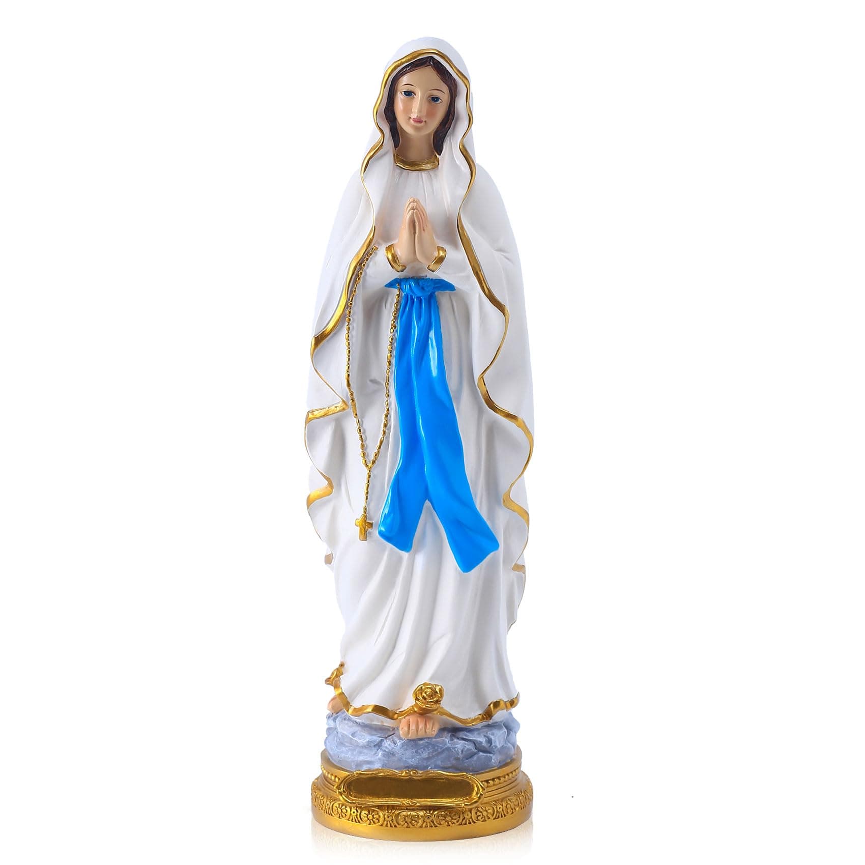 Lourdes Virgin Mary Statue, 8.7 Inch Catholic Blessed Virgin Mother Mary Statues, Catholic Gift Resin Virgin Mary Figurines, Suitable for Religious and Home Decor, Filling Indoor Space (8.7 inch)