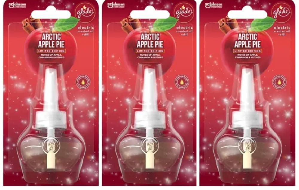 3 X Glade Electric Plug In Refill Arctic Apple Pie