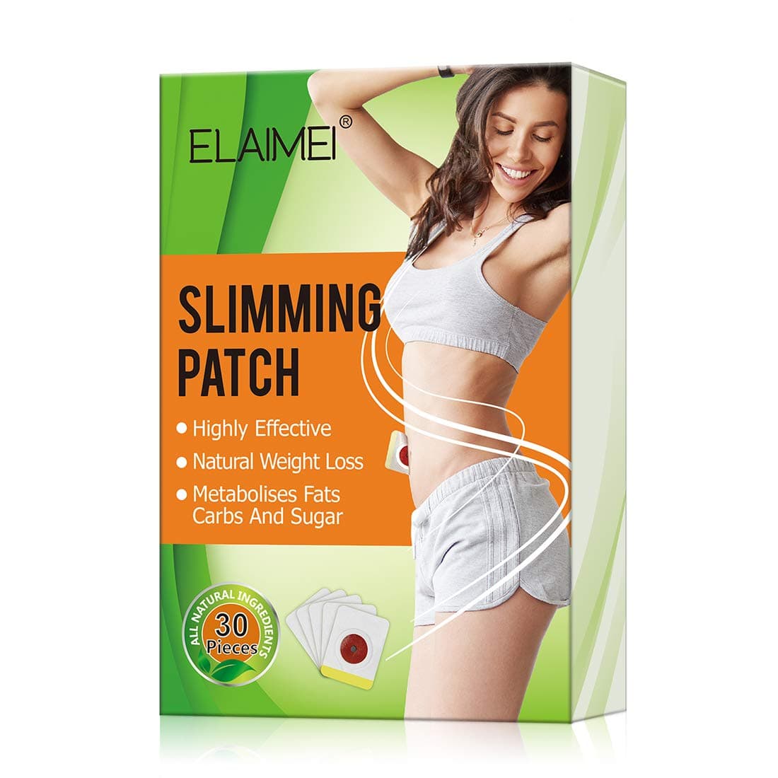 30Pcs Weight Loss Sticker Slim Patch, Belly Fat Burner, Tighten Slimming Wonder Patch, Buckets Waist, Waist Abdominal Fat Away,Quick Slimming and Shaping