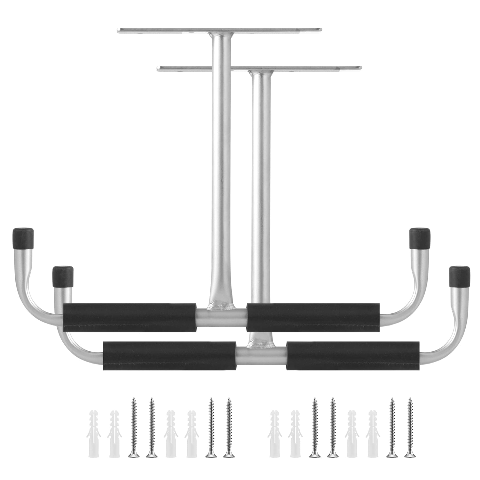 Navaris Garage Ceiling Hooks (Set of 2) - Heavy Duty Storage Hook Hangers Pack for Hanging Bike, Ladder, Equipment - Overhead Ceiling Mount