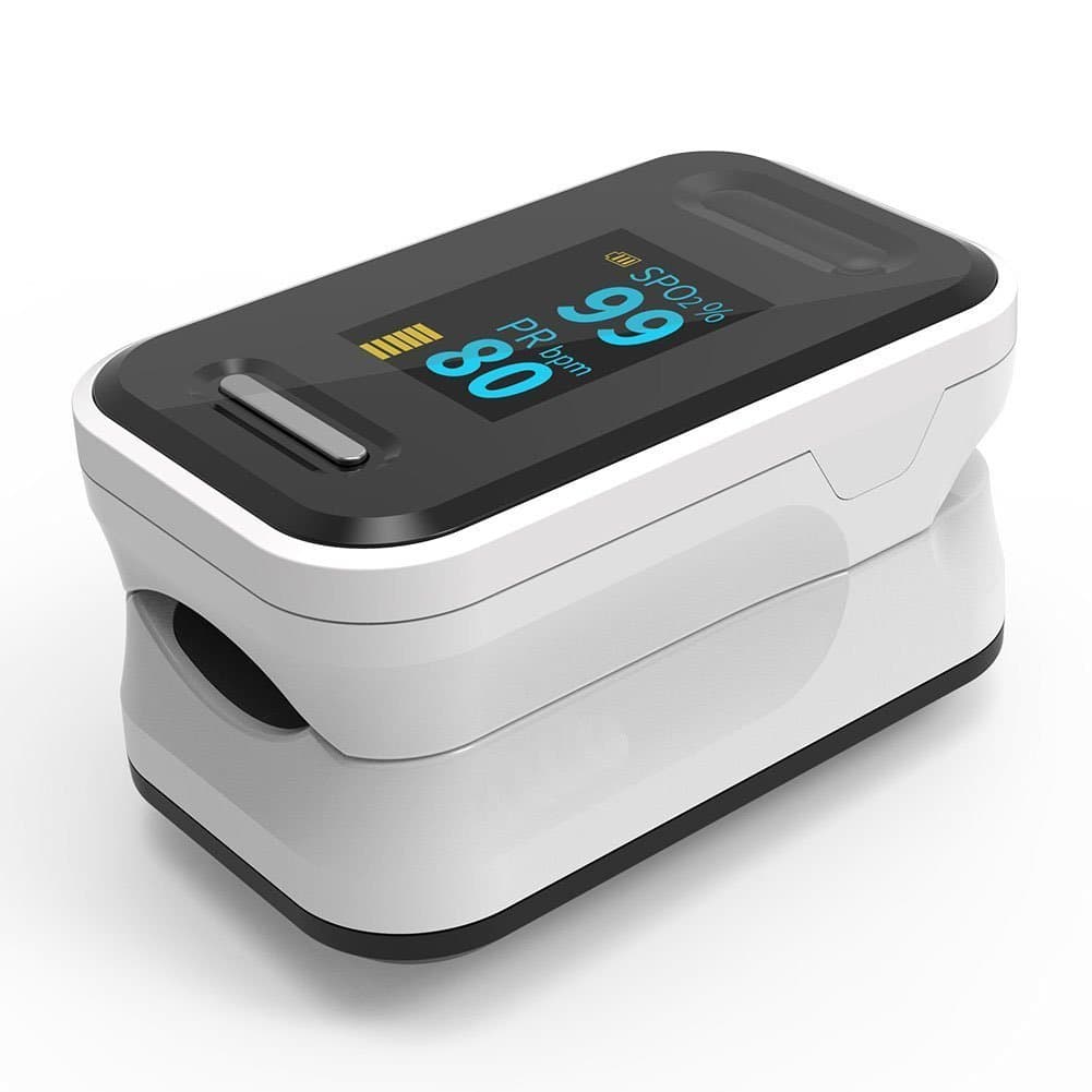 Fingertip Pulse Oximeter, Digital Blood Oxygen & Pulse Sensor Meter, Fast Readings Oxygen Saturation Level Spo2 Meter Heart Rate Monitor OLED Display (Black/White)