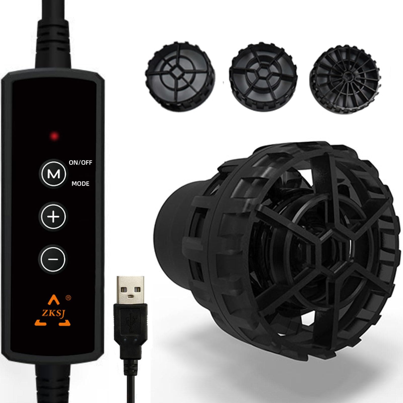 Mini Aquarium Pump Wave Maker for Aquarium USB Power Connector 530GPH (2000L/H) Circulation Water Pump 5W DC 5V with Magnetic DC Powerhead for Tanks Up to 14 Inches and 5 10 20 Gallons Fish Tank