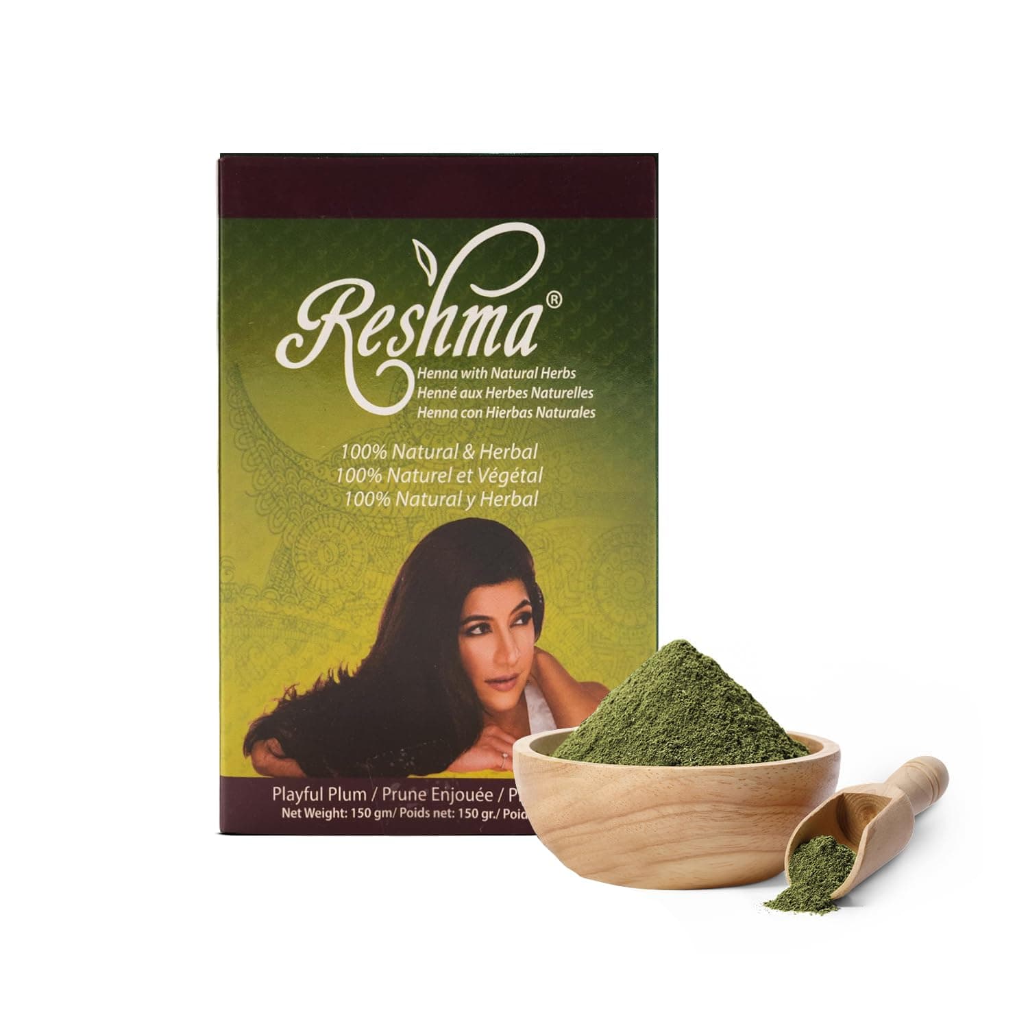 Reshma Beauty Ayurvedic Henna Hair Color Blend – Henna & Indigo with Herbal Extracts – Natural Plum/Burgundy Hair Color for Gray Blending – Heena Mehendi – 5.29 oz