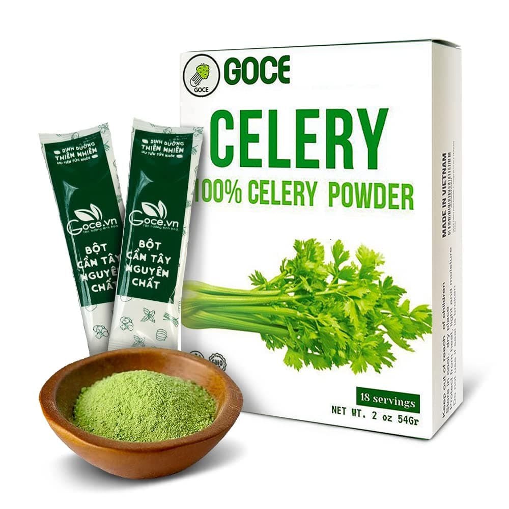 GOCE Celery Powder (1 Box - 18 Packs), Instant Organic Superfood | Fresh Celery Juice Power, Rich in Minerals and Vitamins