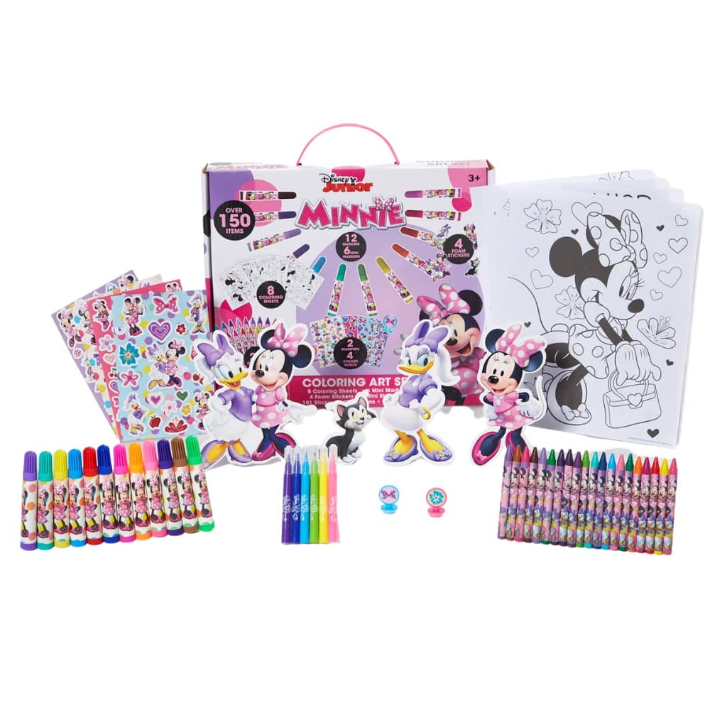 Innovative Designs Disney Minnie Mouse Coloring Art Set for Kids with Stickers and Stampers, 150+ Pieces
