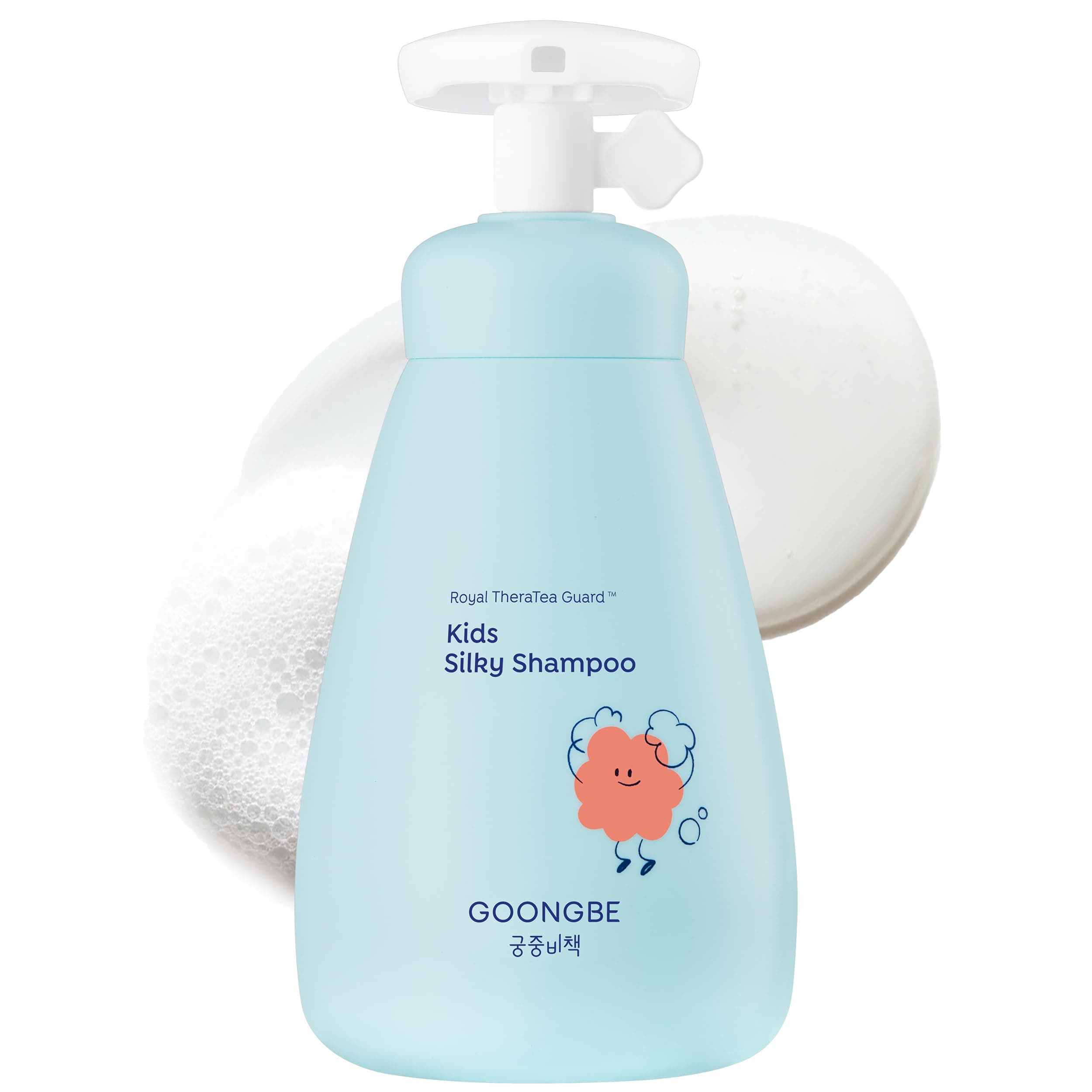 Goongbe Kids' Silky Shampoo - Korean Kids Hair Softening Shiny And Glossy For Weak, Frizzy Tangle Prone Low Ph & Silicone-Free Formula Allergen Free Scent, 10.1 Fl.Oz.