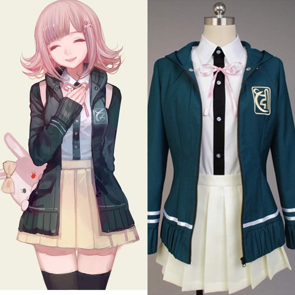 YMMONLIA Super Danganronpa Cosplay Chiaki Nanami Costume Japanese Anime Costume by Custom-Made Full Set School Uniform for Party