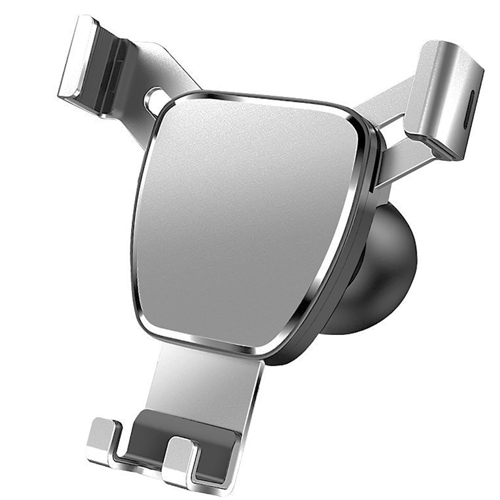 Gardezi Car Phone Holder For Air AC Vent Phone Holder Car With Gravity & Clamping Mobile Holder For Car Dashboard Compatible With (4.7 To 7.2 Inches) (Silver Black) Car Accessories Interior