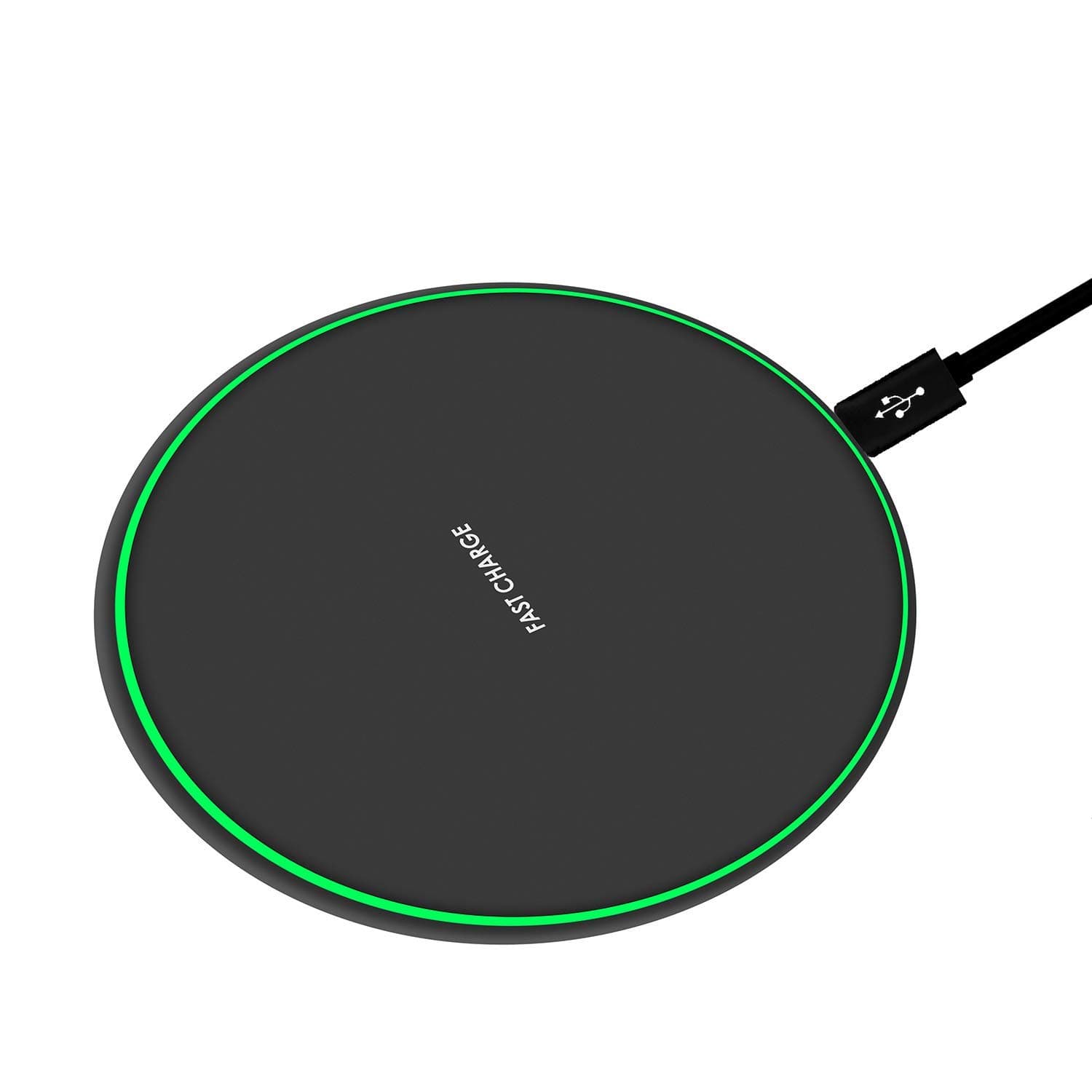 Wireless Charger Black Fast Ultra Slim 10W Wireless Charging Station Qi-Certified,Universal Wireless Charging Station Pad Compatible for Smart Phones and Other QI Devices(No AC Adapter,1 Pack)