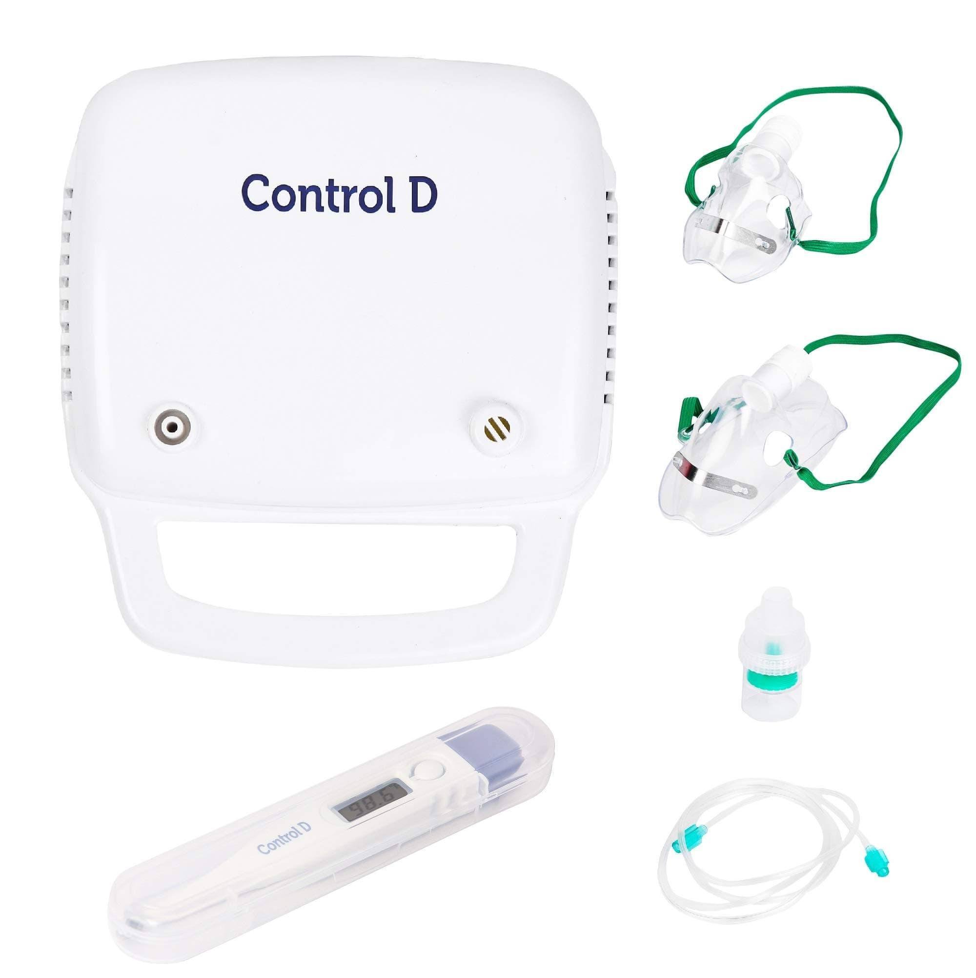 - Control D Compressor Piston Nebulizer With Adult & Child Kits, White