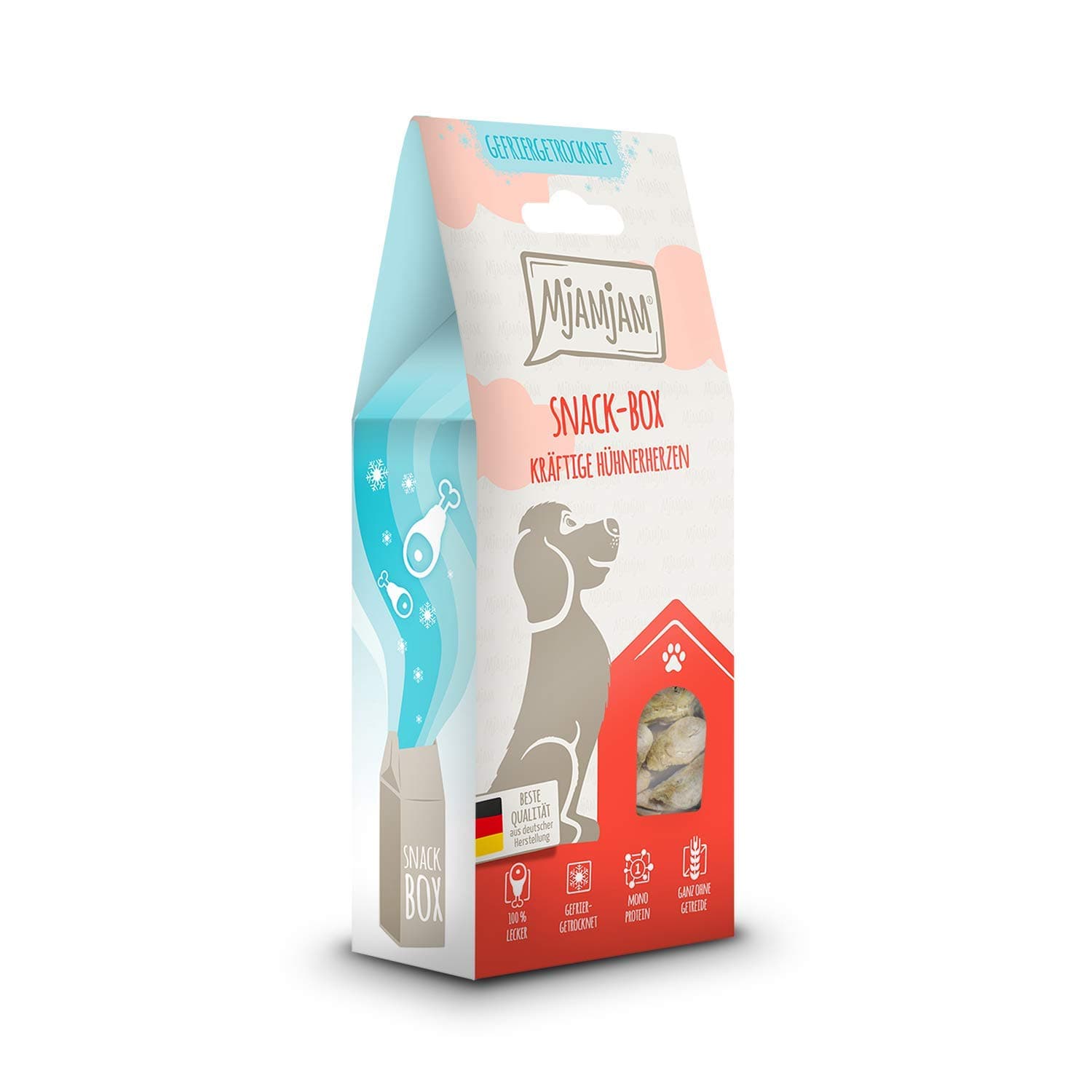 MjAMjAM Snackbox for Dogs, Energetic Chicken Hearts, Genuine, 70 g