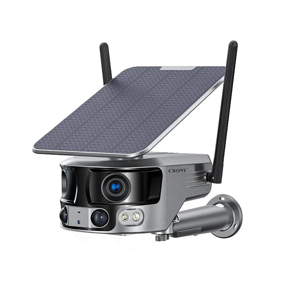 CRONY4G Solar Security Camera - Y6 IP66 Waterproof Dust proof outdoor surveillance with 180° View 8MP 4K Resolution 18000mAh Battery Remote Operation Human Tracking Two-Way Audio