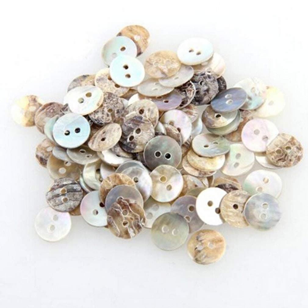 Welecom1000 Pcs Natural Shell Buttons 10mm 2 Hole Mother of Pearl Round Sewing Buttons for Cloth Crafts