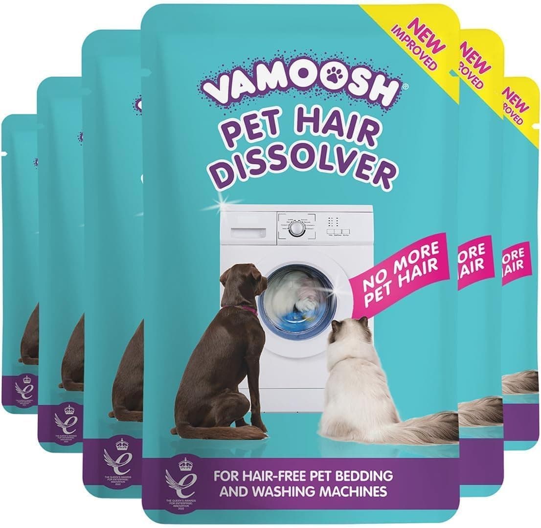 Pet Hair Dissolver - Pet Hair Remover for Washing Machines, Cotton Fresh 6x100g, Eliminates Odours and Dirt, Dissolves Dog, Cat, Horse, Animal Fur, Large Pack up to 6 Washes