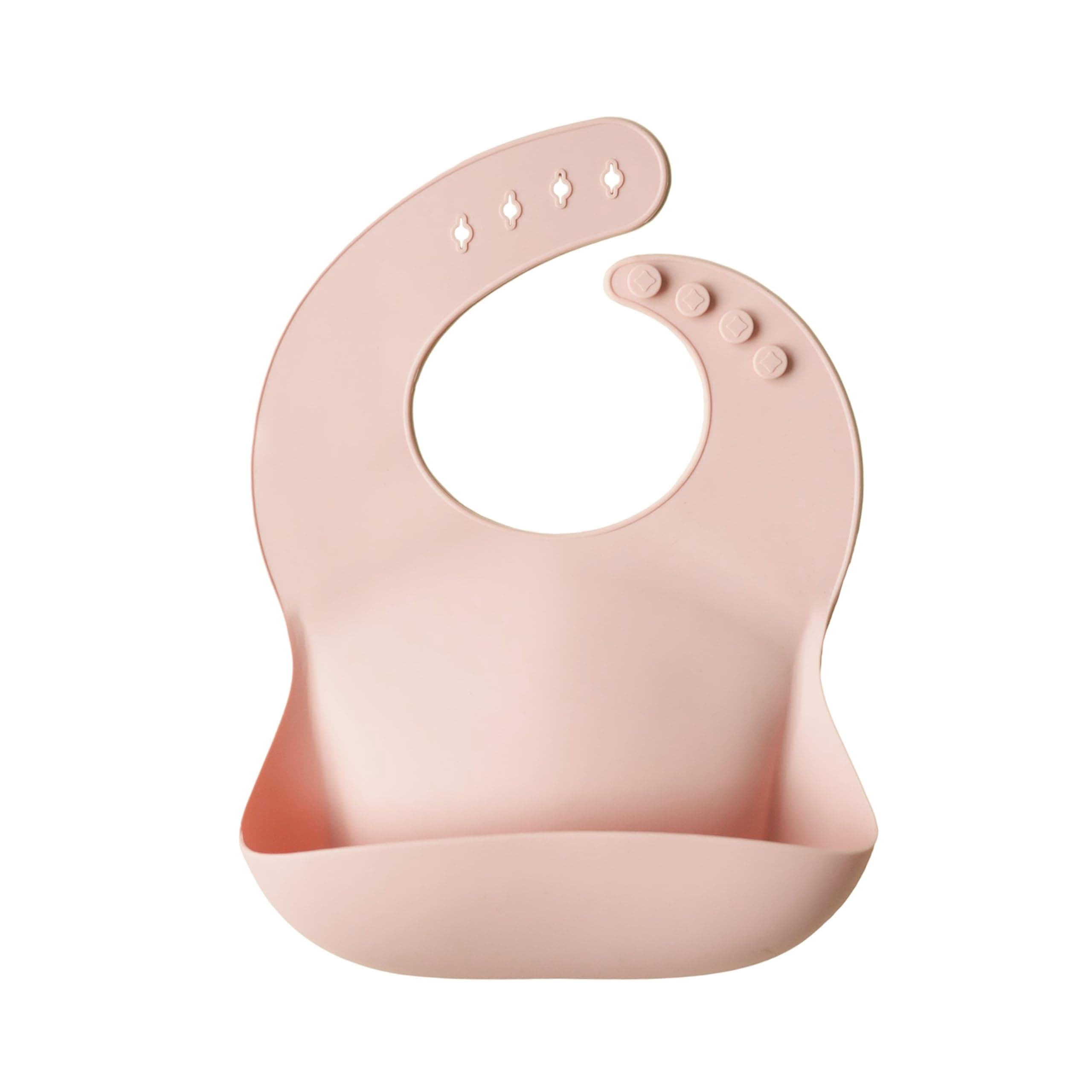 Silicone Baby Bib | Adjustable Fit Waterproof Bibs (Blush)