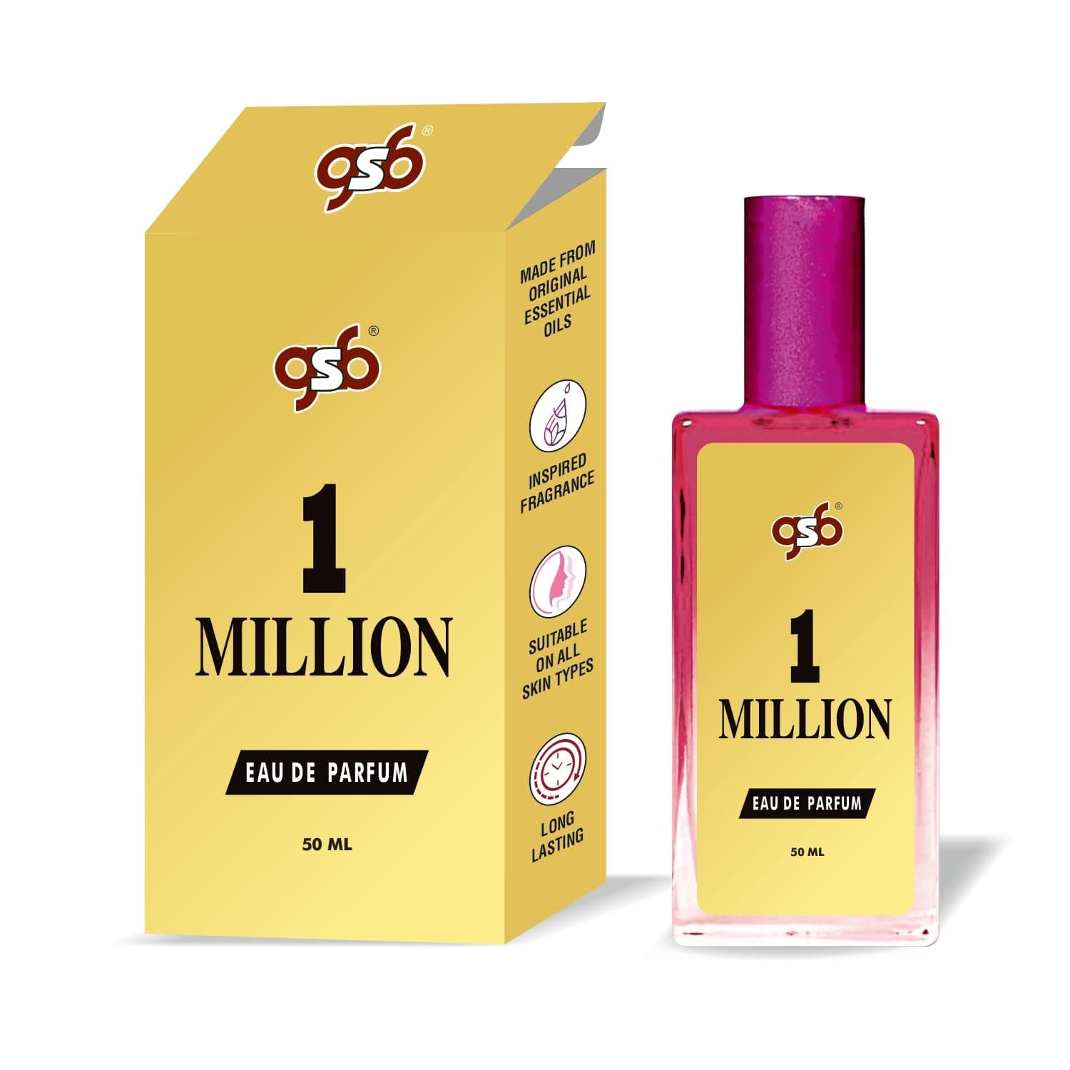 GSB One Million Eau De Parfum Inspired From Pcao Rbbane One Million | Clone Fragrance | Designer EDP Spray For Men & Women | Luxury Perfume | Long Lasting | 50 ML