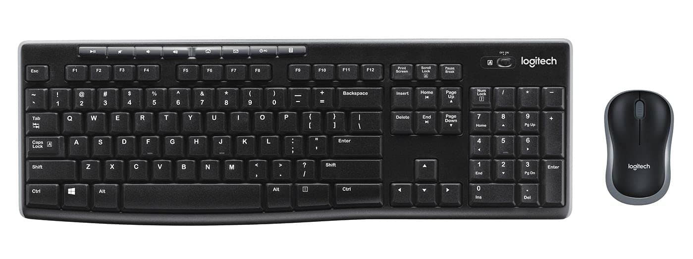 Logitech MK270 Wireless Keyboard and Mouse Combo for Windows, QWERTY Italian Layout - Black