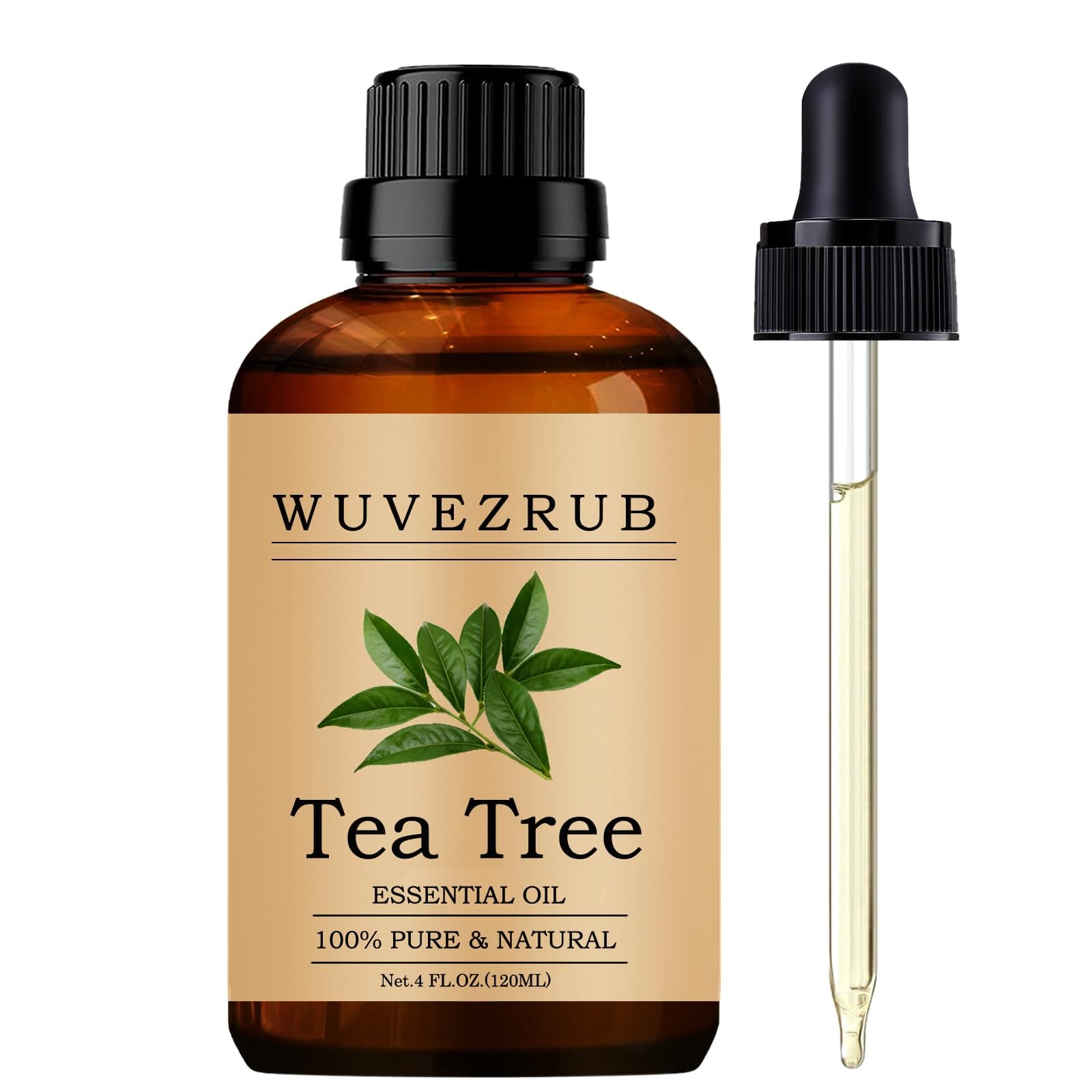 Wuvezrub Tea Tree Essential Oil, 120ML 100% Pure and Natural for Aromatherapy Diffuser - 4 Fl Oz