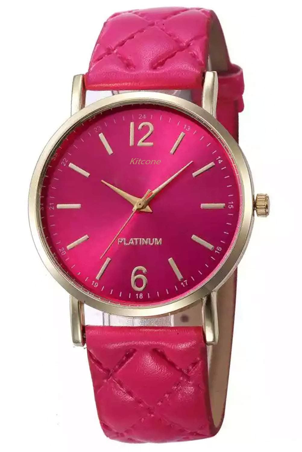 Micacchi Analogue Multi Colour Dial Pink Leather Belt Women & Girls Watches - PC