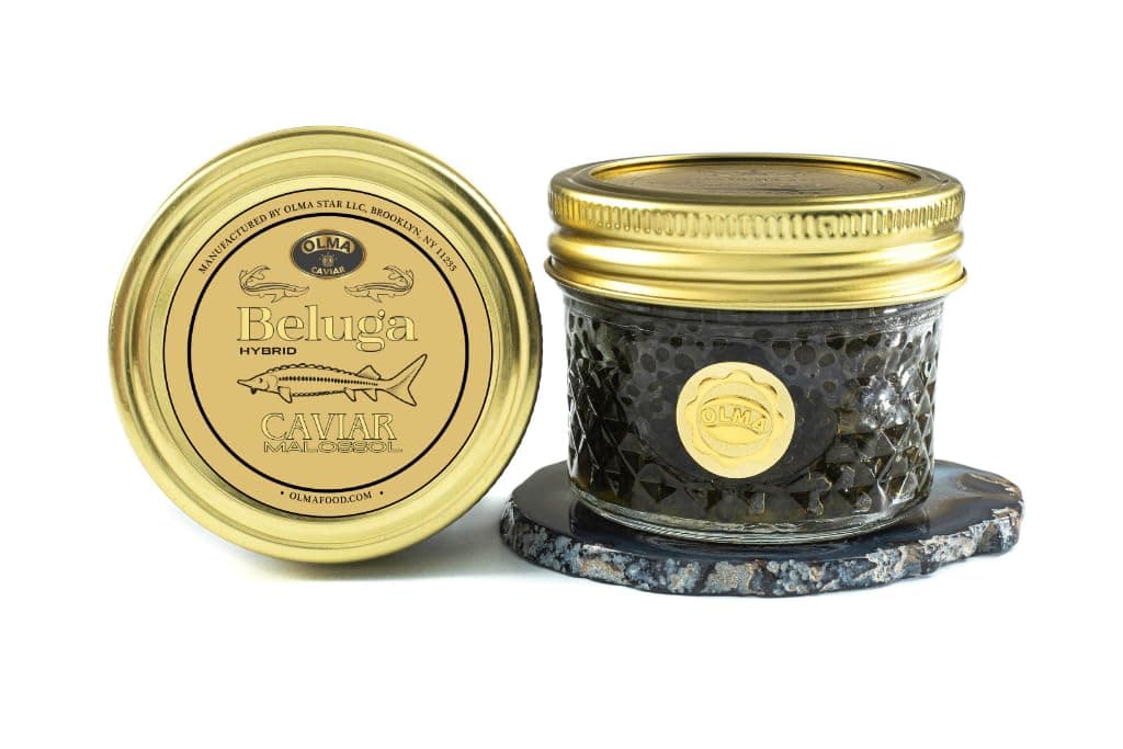 OVERNIGHT SHIPPING - OLMA Beluga Hybrid Black Caviar - Rated Top Caviar in the World - 3.5 oz / 100 g