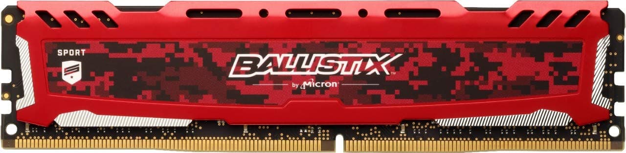 Crucial Ballistix Sport LT BLS16G4D32AESE 3200 MHz, DDR4, DRAM, Desktop Gaming Memory, 16 GB, CL16, Red