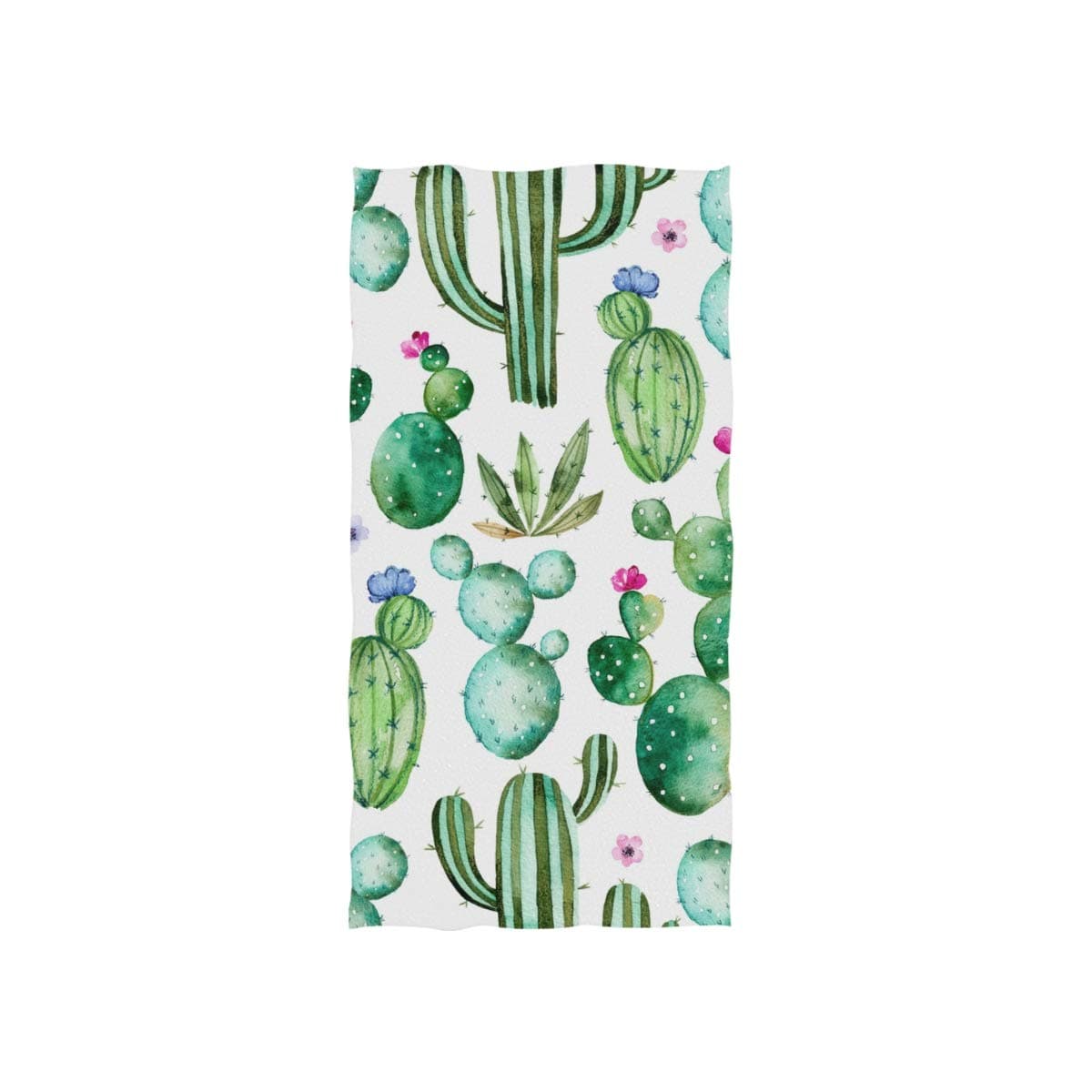 Watercolor Cactus Flowers Hand Towel Cotton Bathroom Towel for Hand Face Gym Spa