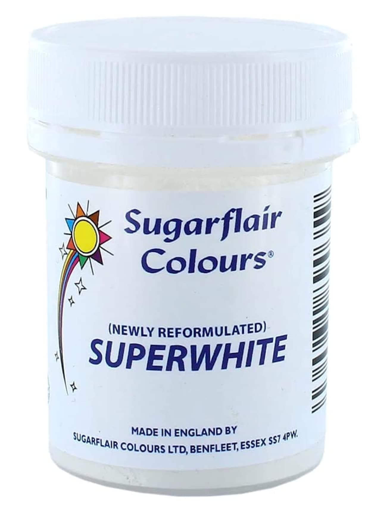 Sugarflair Superwhite Powder, E171 Free, Icing Whitener For Royal Icing For Bright And Stunning Cake Covering Or Use As Super Extra White Edible Food Paint, Food Colouring Powder - 20g