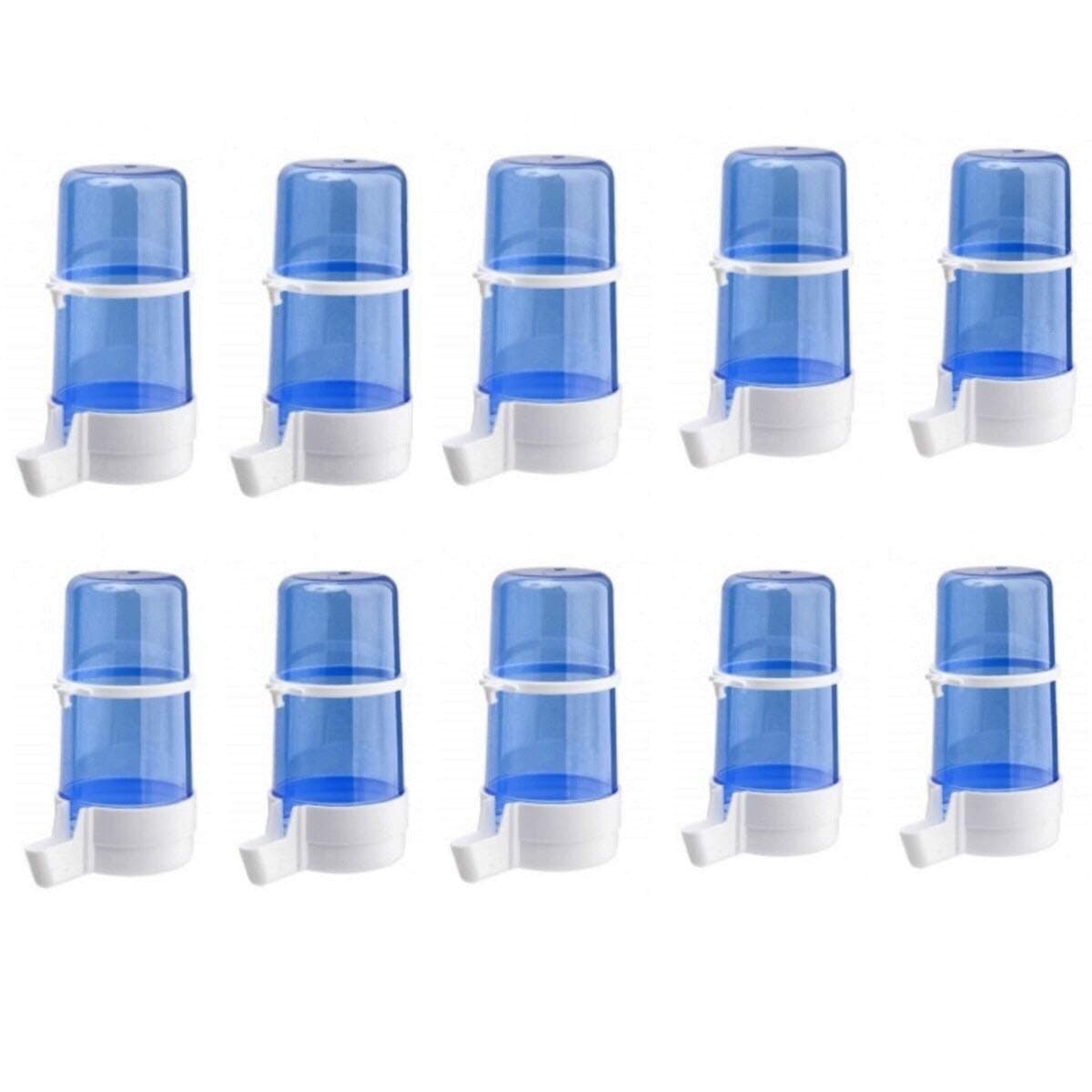 10 x 400cc Blue Anti Algae Drinker Cage Aviary Fronts for Finch, Canary, Budgie, Small Birds