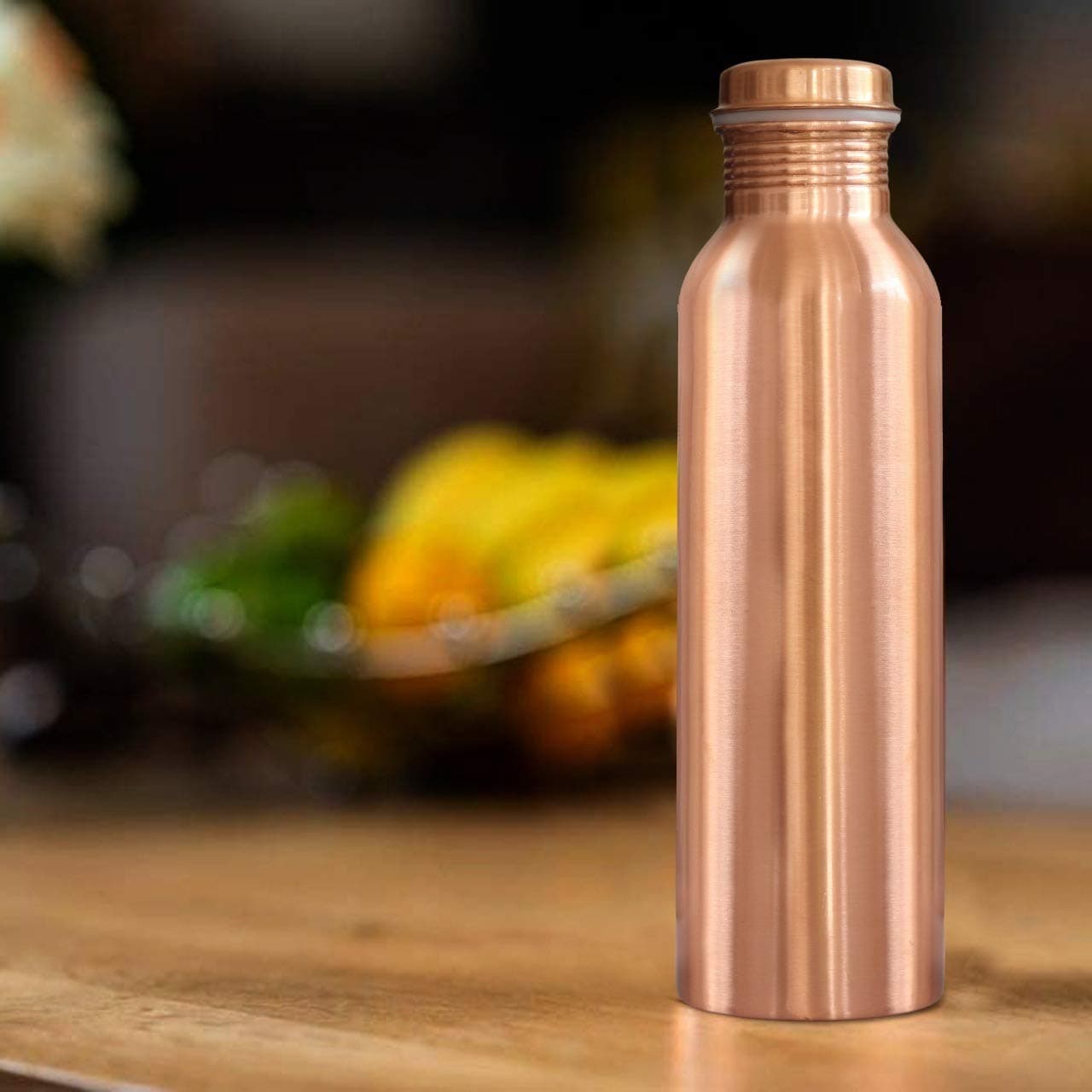 Pure Ayurveda Copper Water Bottle with Advanced Leak Proof Protection and Joint Less, Ayurveda and Yoga Health Benefits. BPA Free & Non Toxic Water Bottle with Anti Oxidant (1000ml, 1Unit)