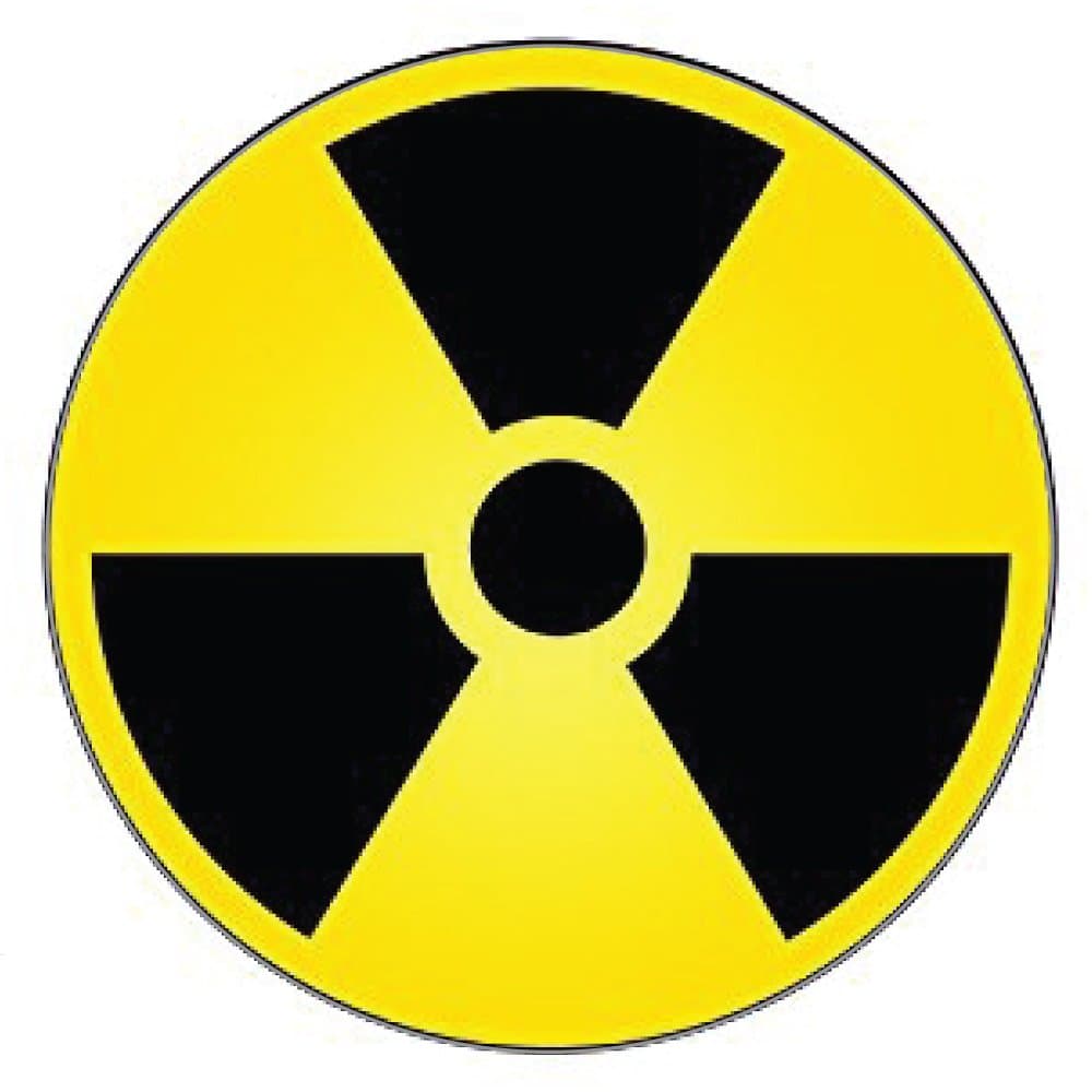 Nuclear Radiation Warning Sign Sticker Decal 4" x 4"