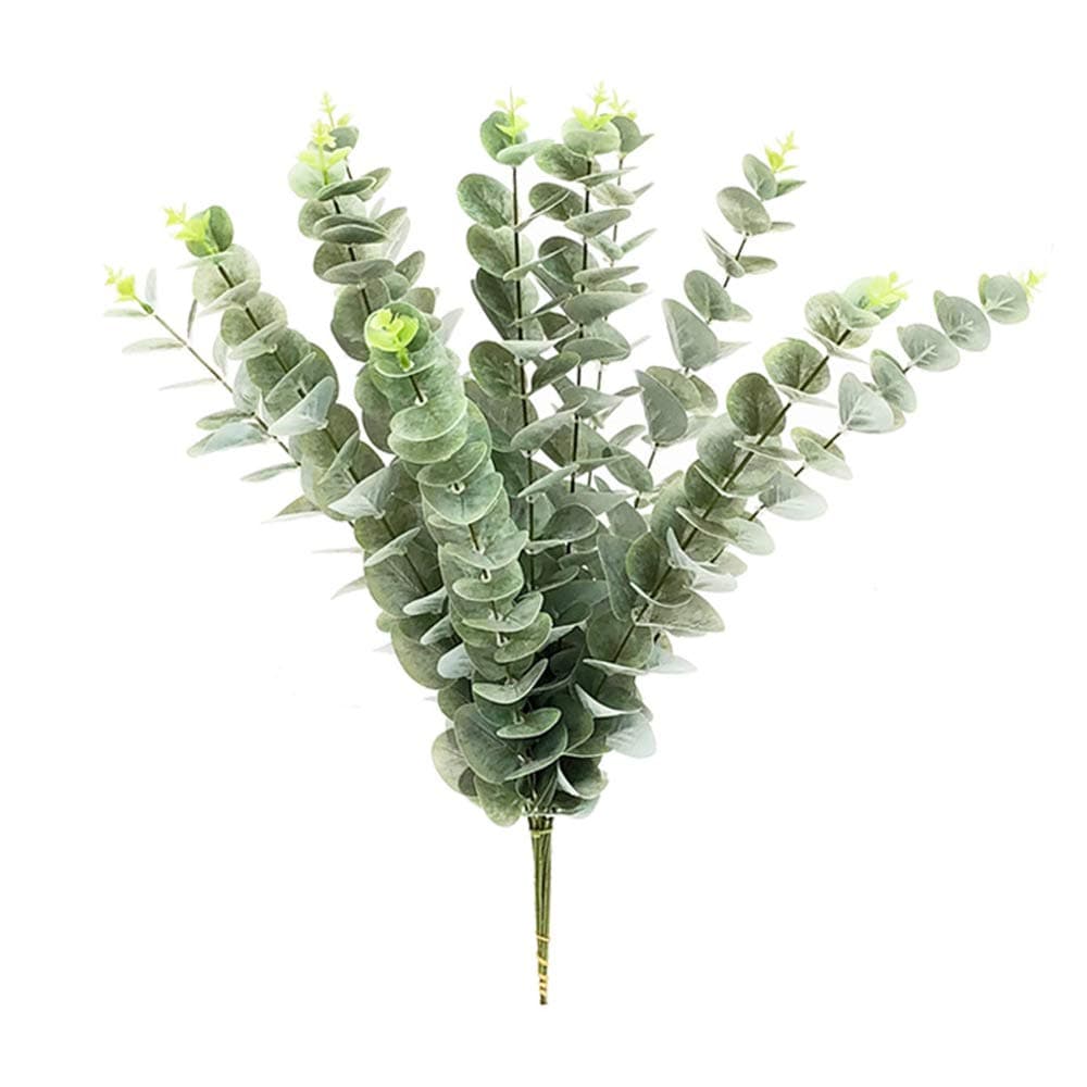 10Pcs Artificial Flower Faux Eucalyptus Leaves Spray Artificial Eucalyptus Branches Plants Artificial Greenery Stems 21.2" Tall for Greenery Holiday Wedding Party Floral Arrangement (Color 1- 10Pcs)