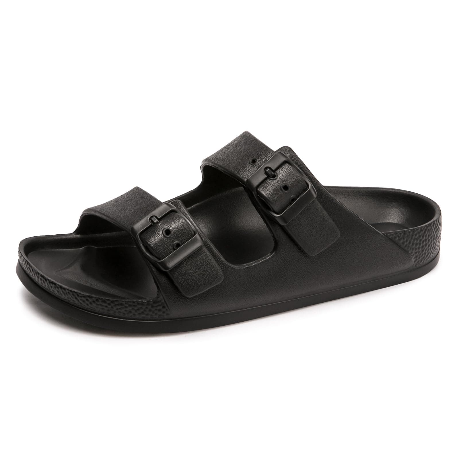 Women's Comfort Slides Double Buckle Adjustable EVA Flat Sandals