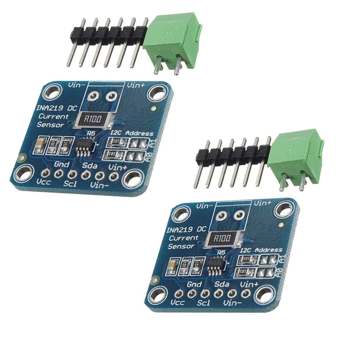 Hailege 2pcs INA219 I2C Bi-directional DC Current Power Supply Sensor Power Monitor Sensor Module 3-5.5V