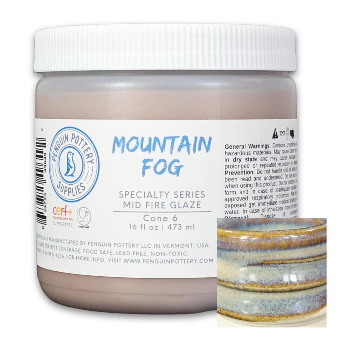 Penguin Pottery Glazes - Mid Fire - Specialty Series - Mountain Fog - Cone 6-16oz 473 ml