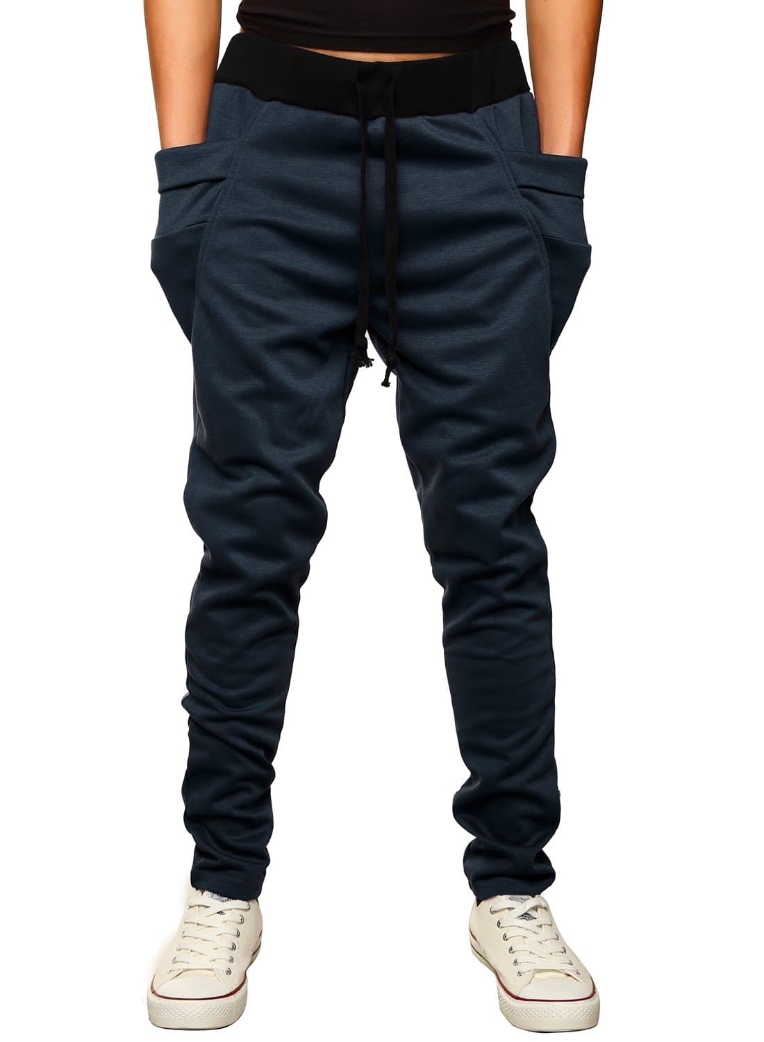 HEMOON Mens Jogging Pants Tracksuit Bottoms Training Running Trousers Navy