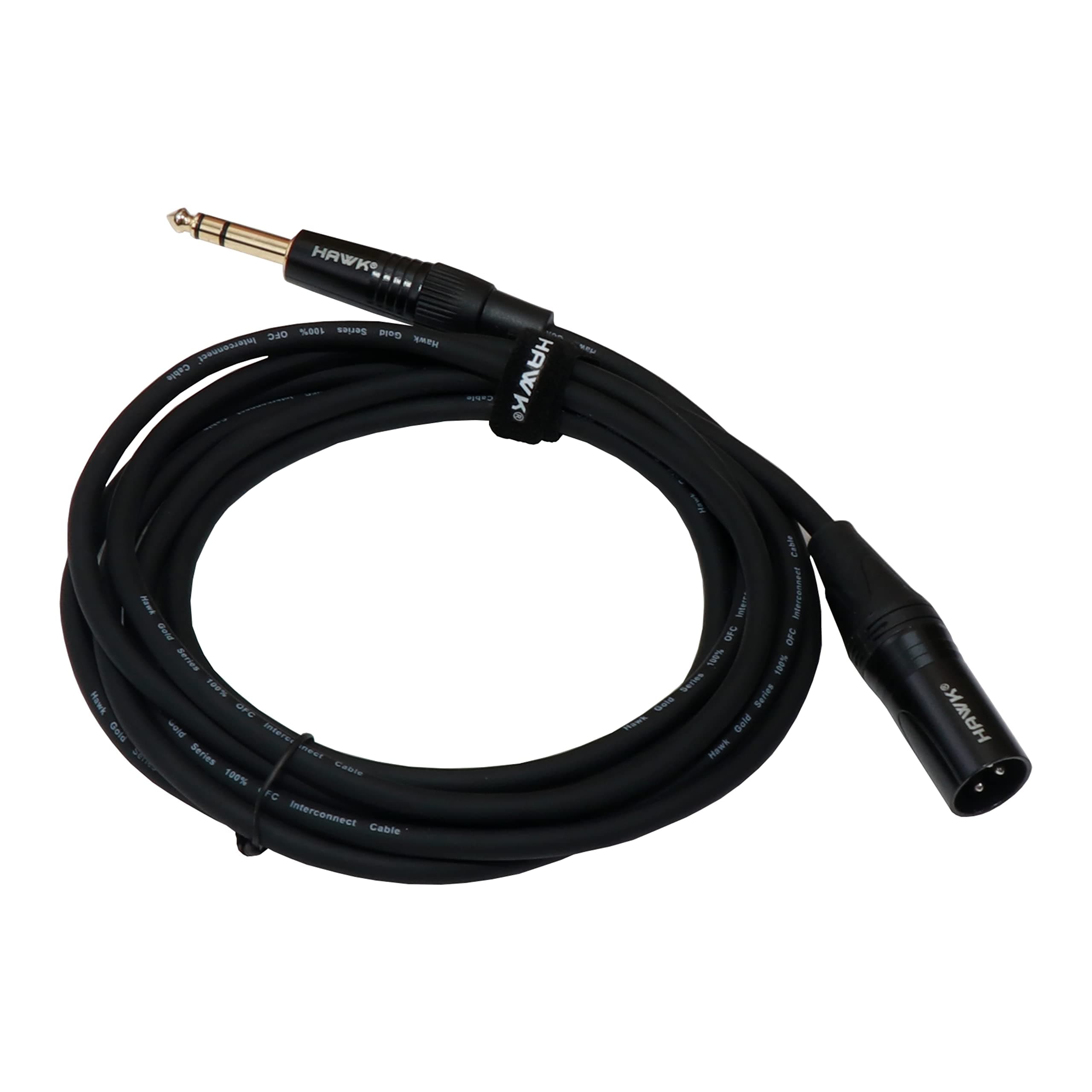 SXSG010 Gold Series 6.35mm TRS Male to XLR Male Balanced Interconnect With USB Cable Tie for Monitor - 3 Meter (Black)