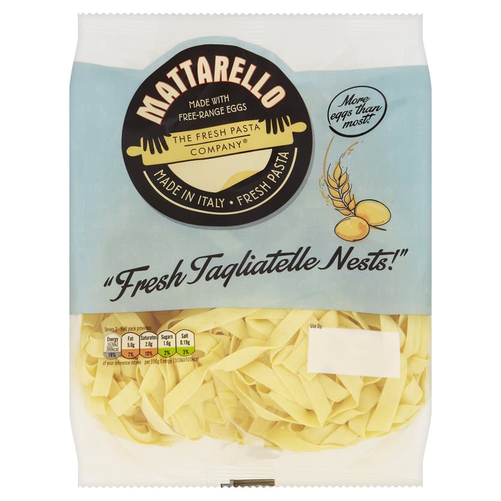 Mattarello by The Fresh Pasta Company Fresh Tagliatelle Nests 250 g